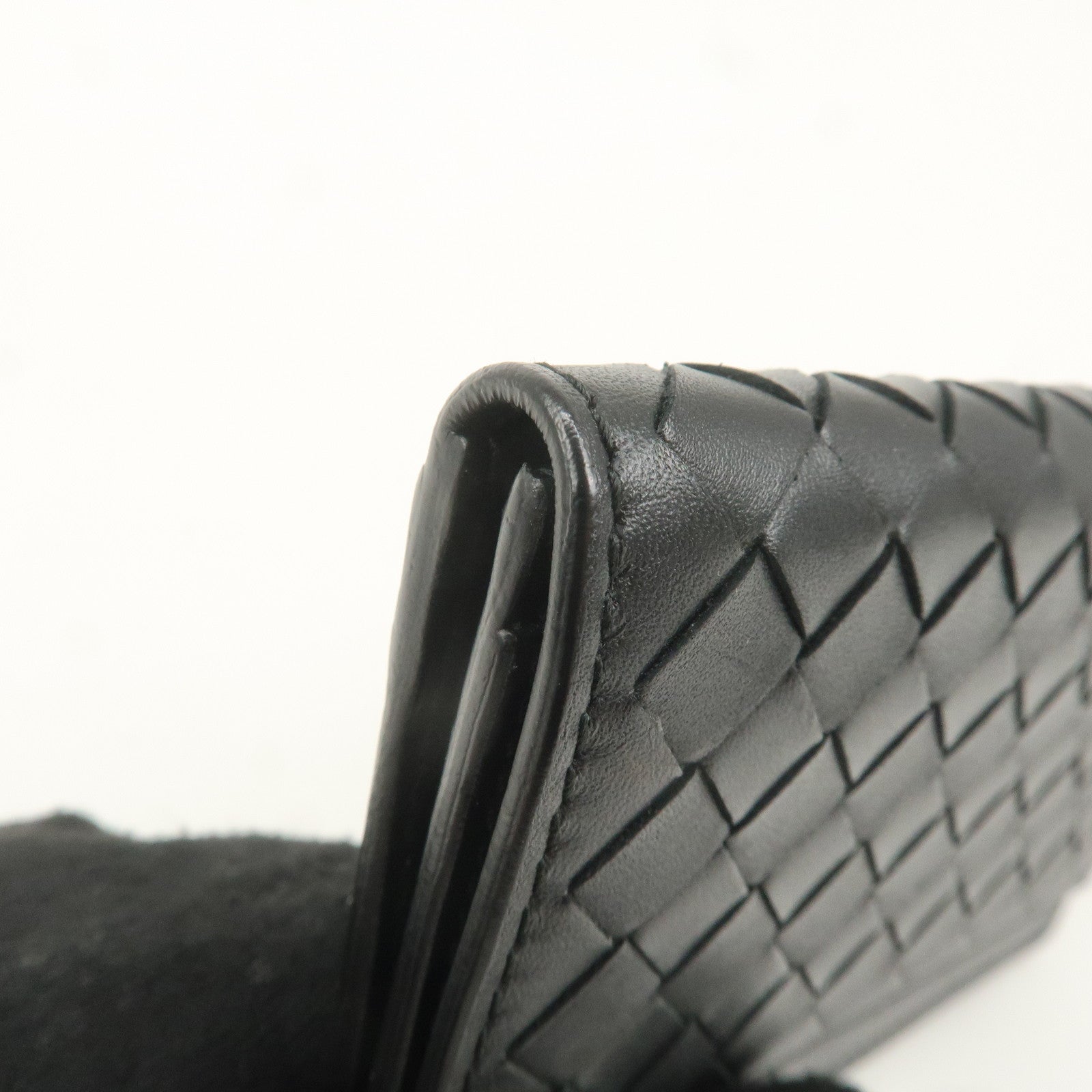 BOTTEGA VENETA Intrecciato Leather Card Case Black