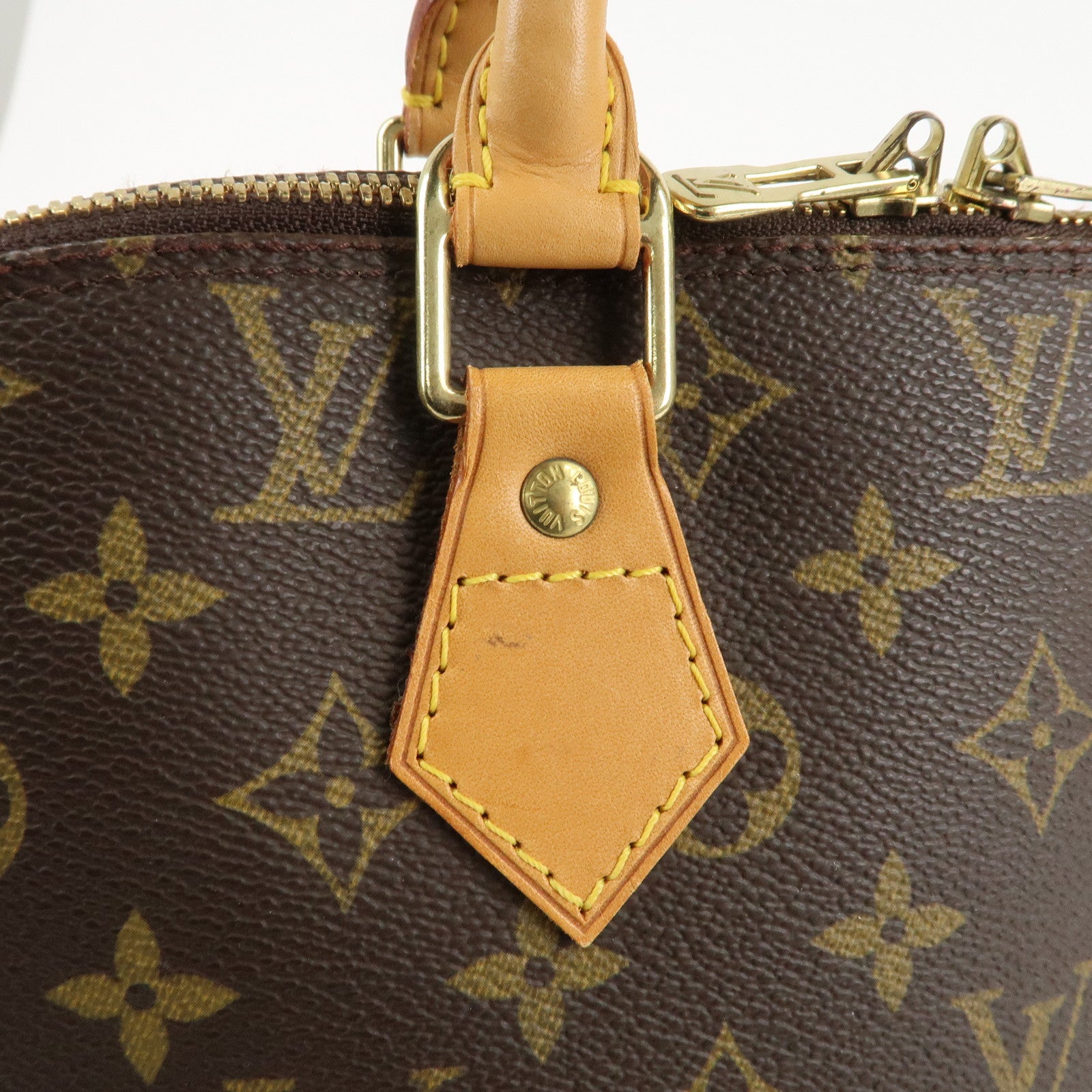 Louis Vuitton Monogram Alma Hand Bag Brown Gold Hardware M51130