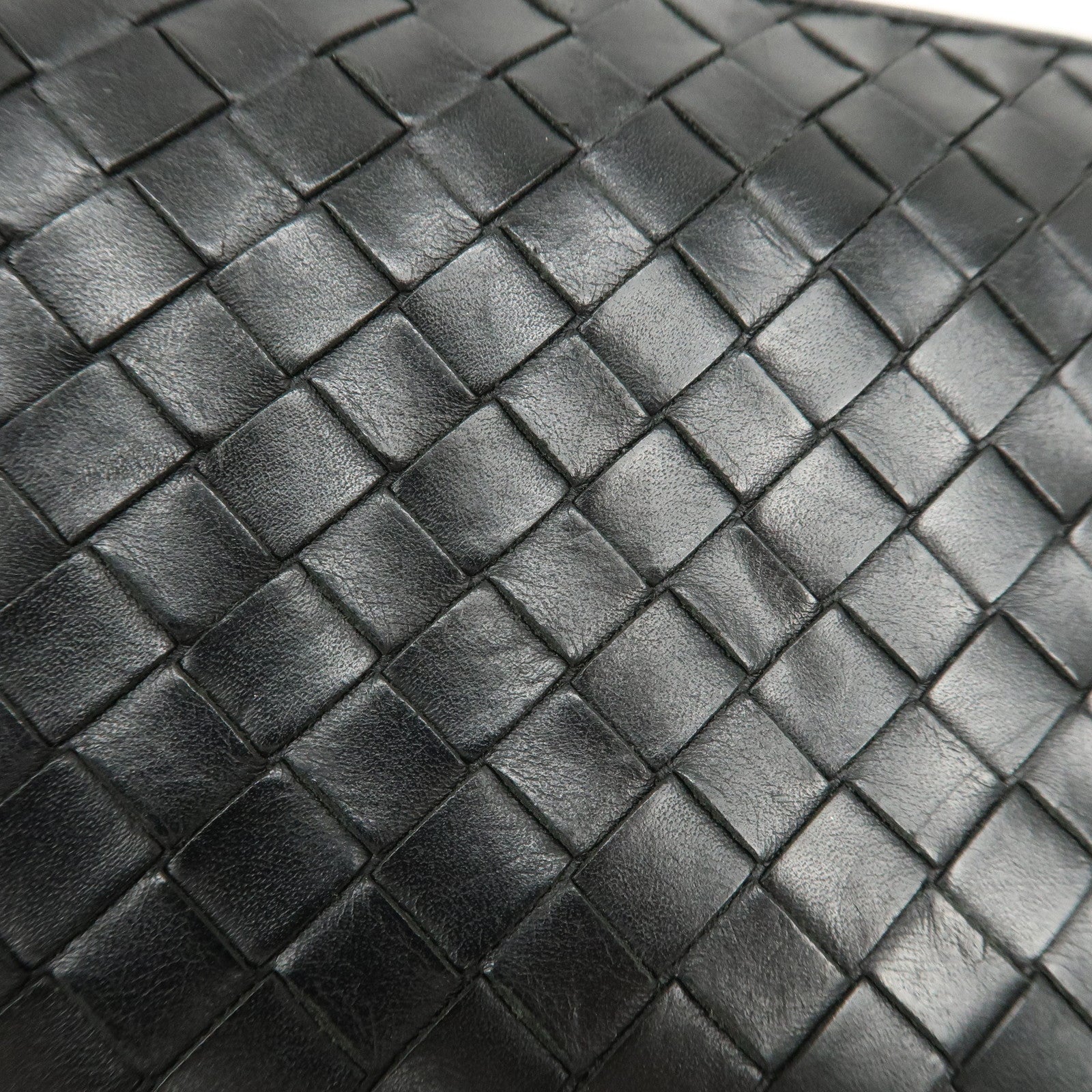 BOTTEGA VENETA Intrecciato Leather Zip Round Long Wallet Black