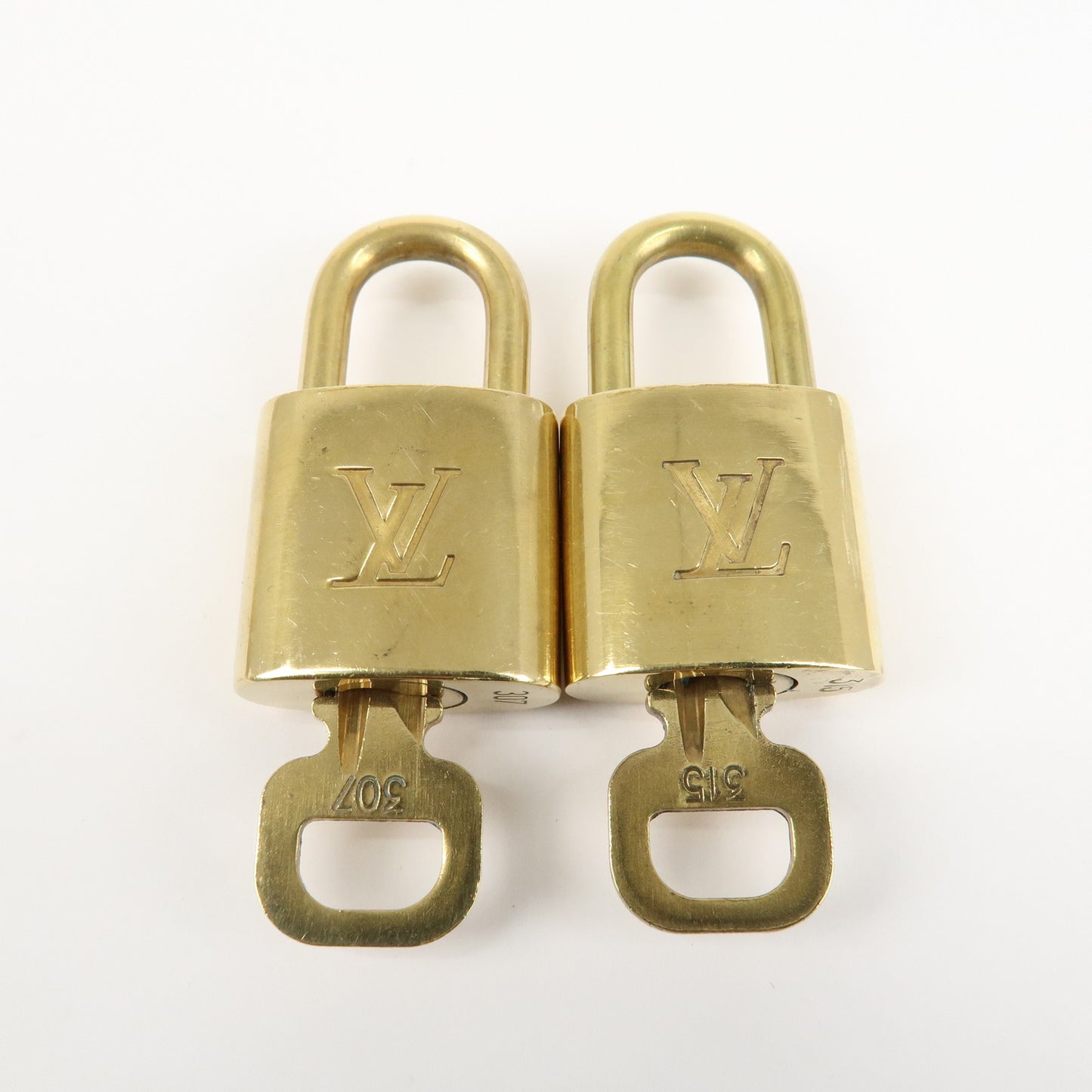 Louis Vuitton Set of 10 Lock & Key Cadena Key Lock Metal Gold