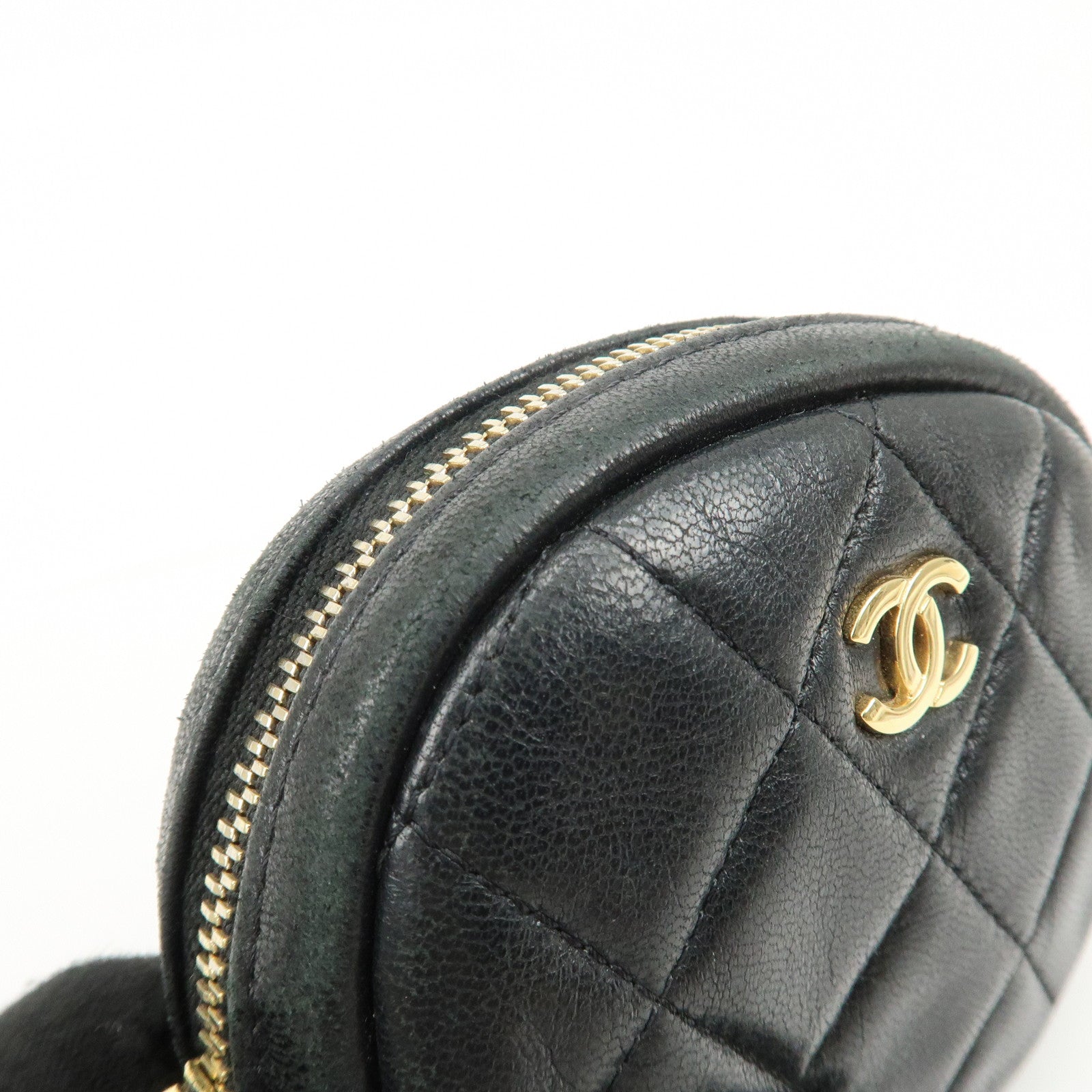 CHANEL Matelasse Lamb Skin COCO Mark Coin Case Black