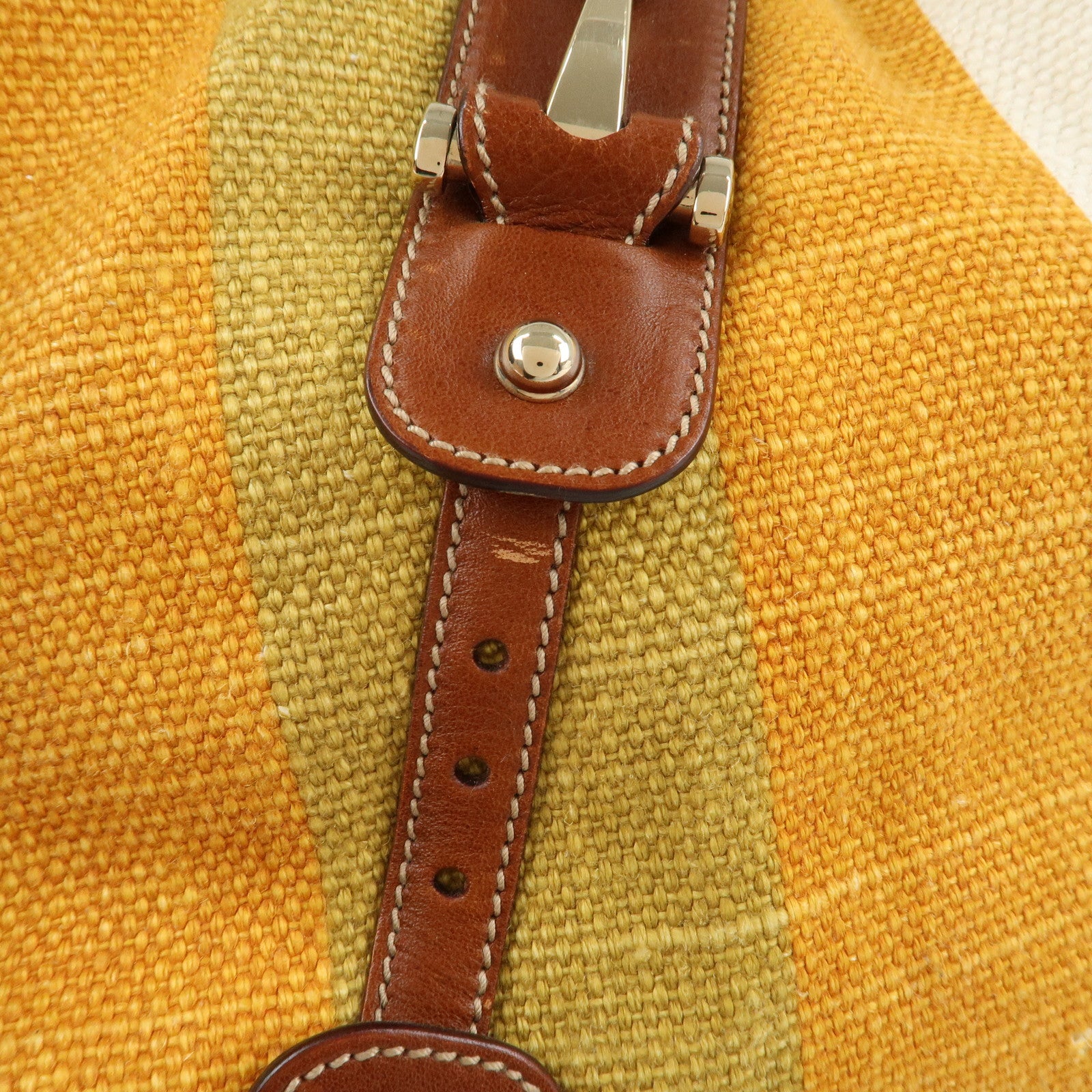 GUCCI Horsebit Canvas Leather Hand Bag Tote Bag 137621 Used