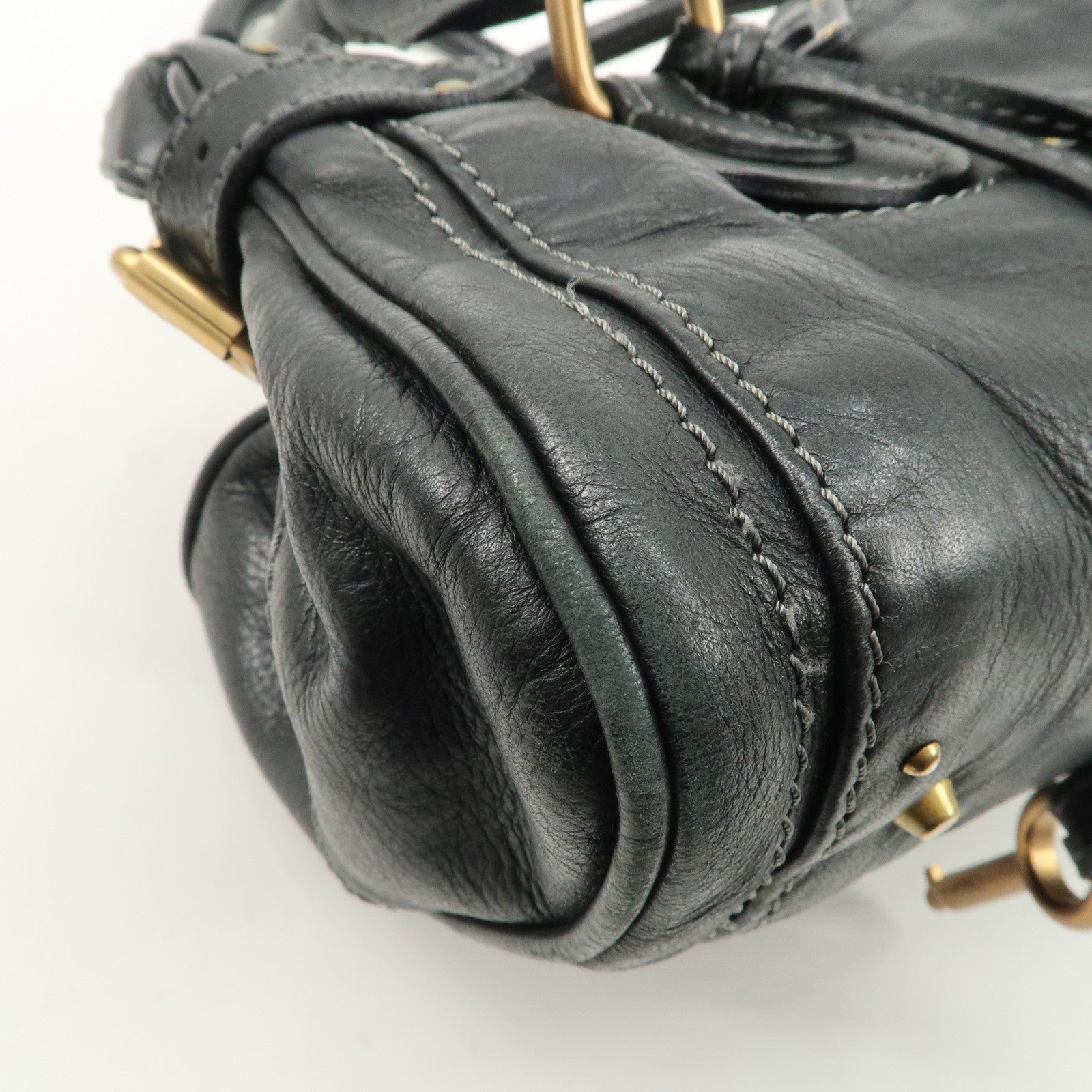 Chloe Paddington Leather Shoulder Bag Hand Bag Black Used