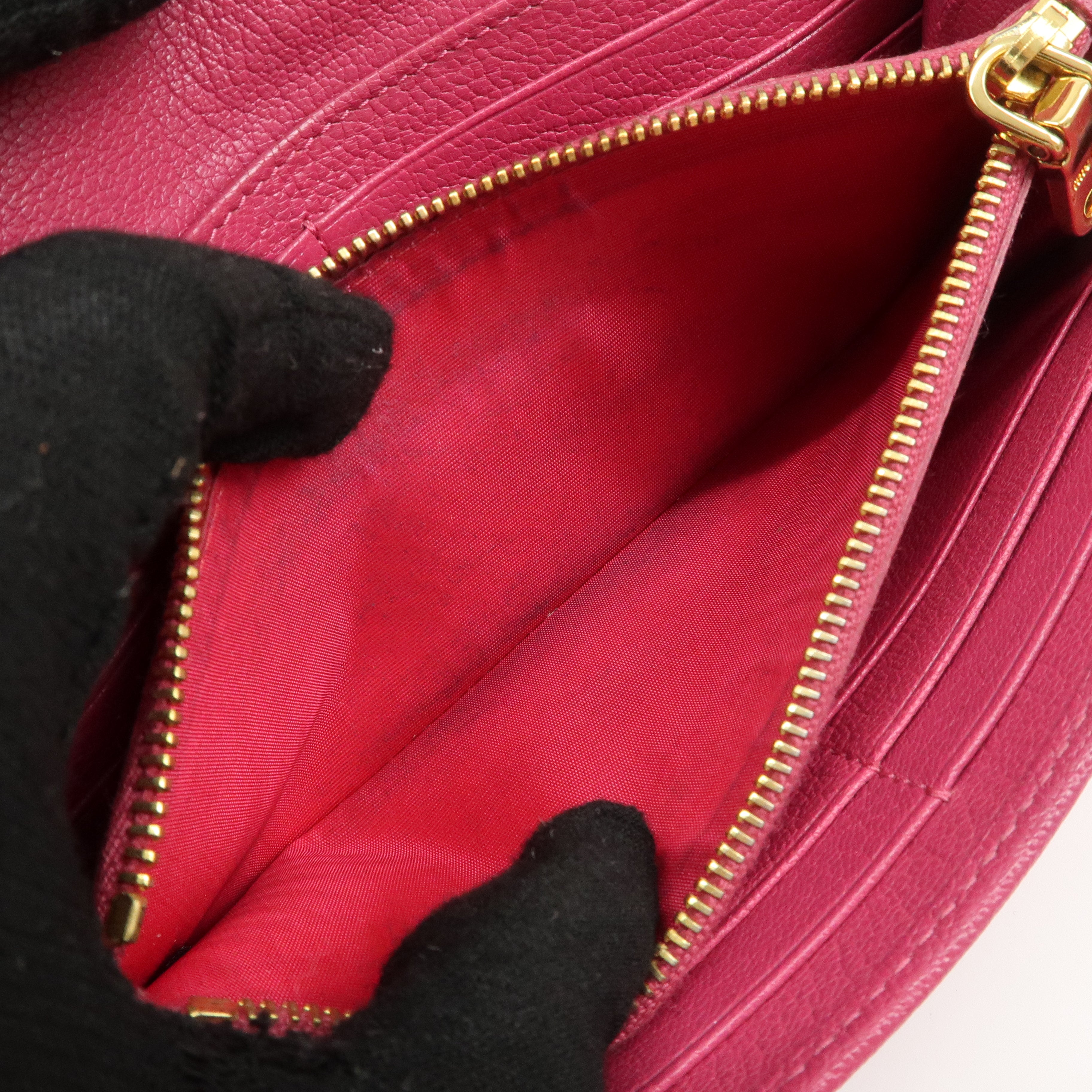 MIU MIU Set of 2 Leather Long Zippy Bi-fold Wallet Pink Used