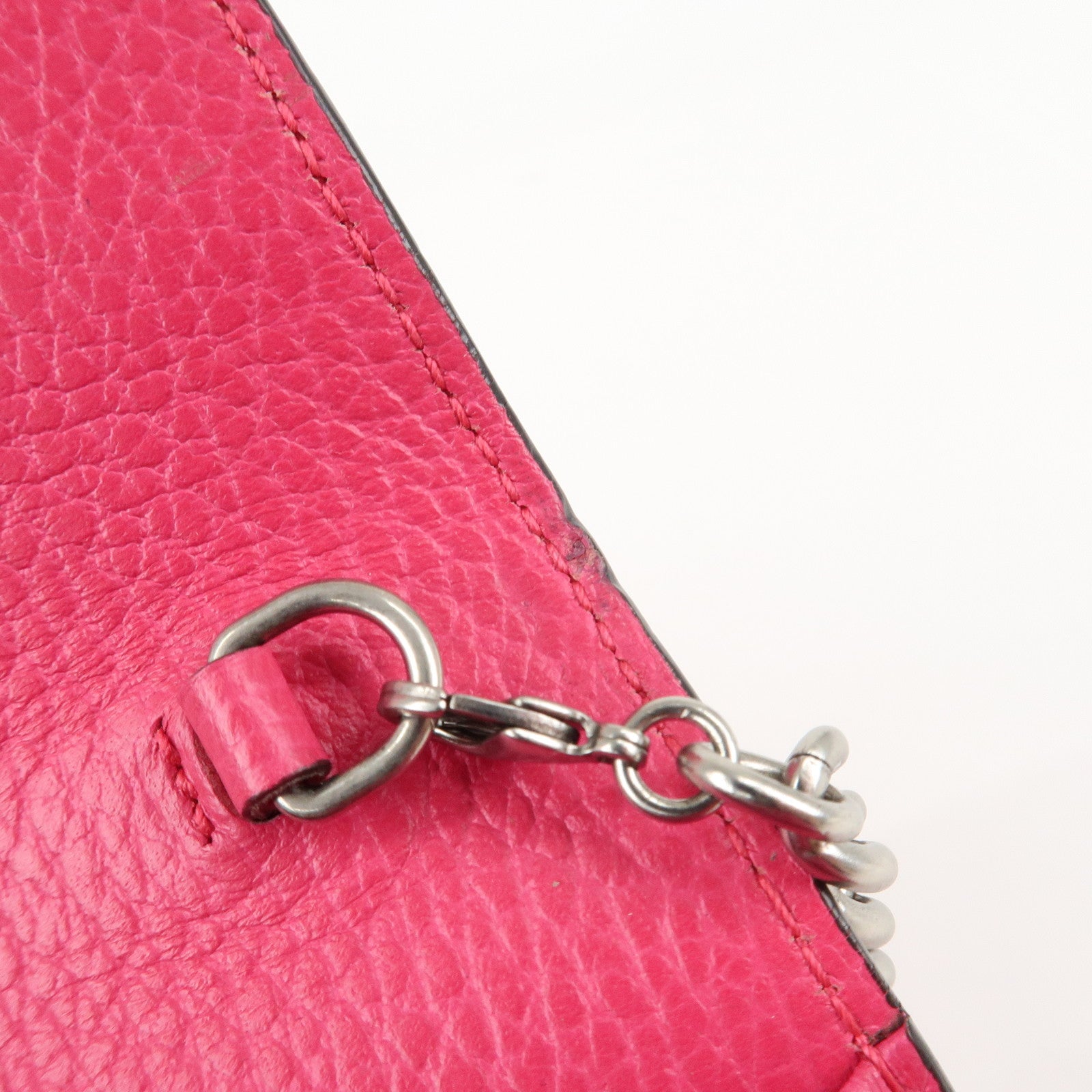 GUCCI Dionysus Leather Chain Shoulder Bag Pink 401231 Used