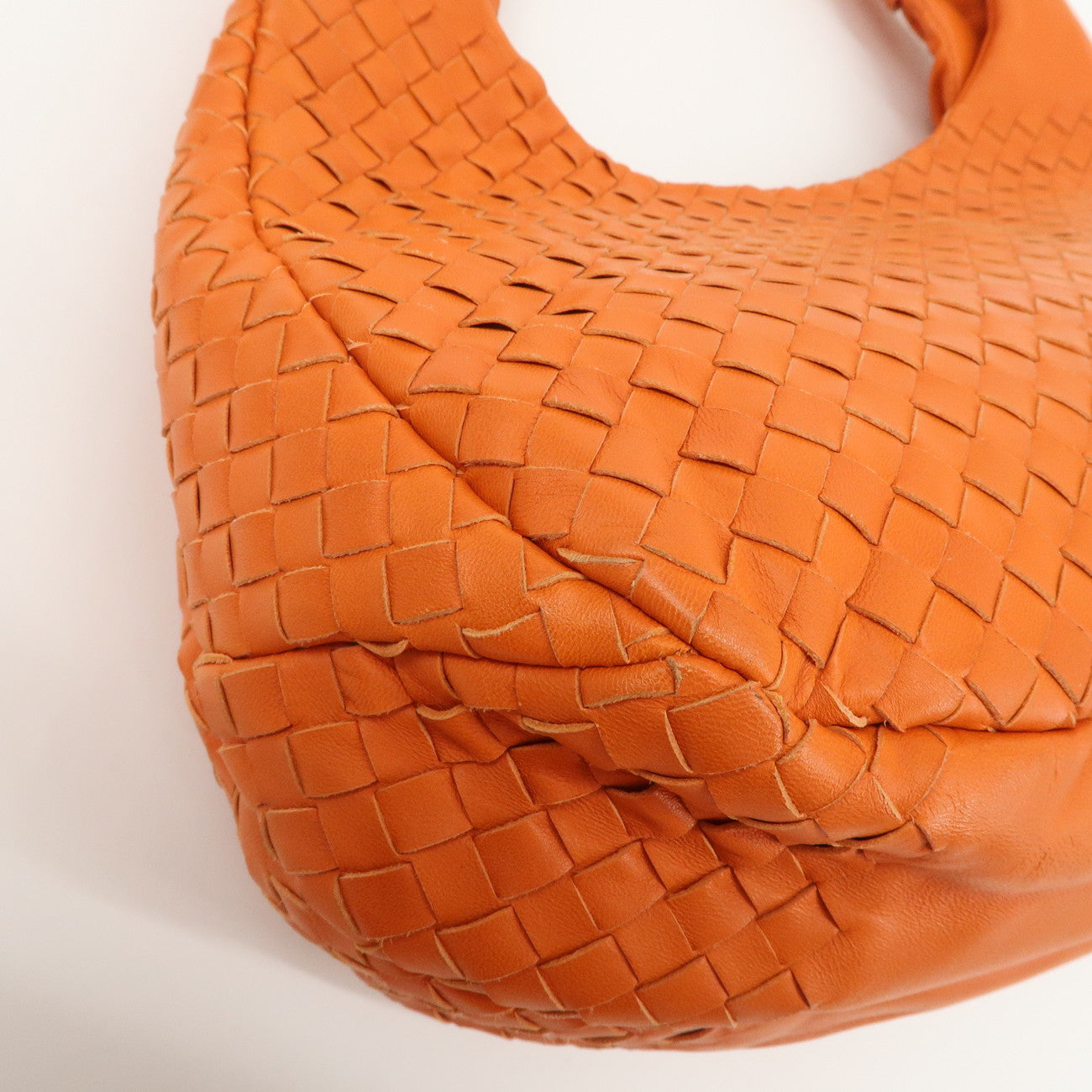 BOTTEGA VENETA Intrecciato Leather Shoulder Bag Orange 125787