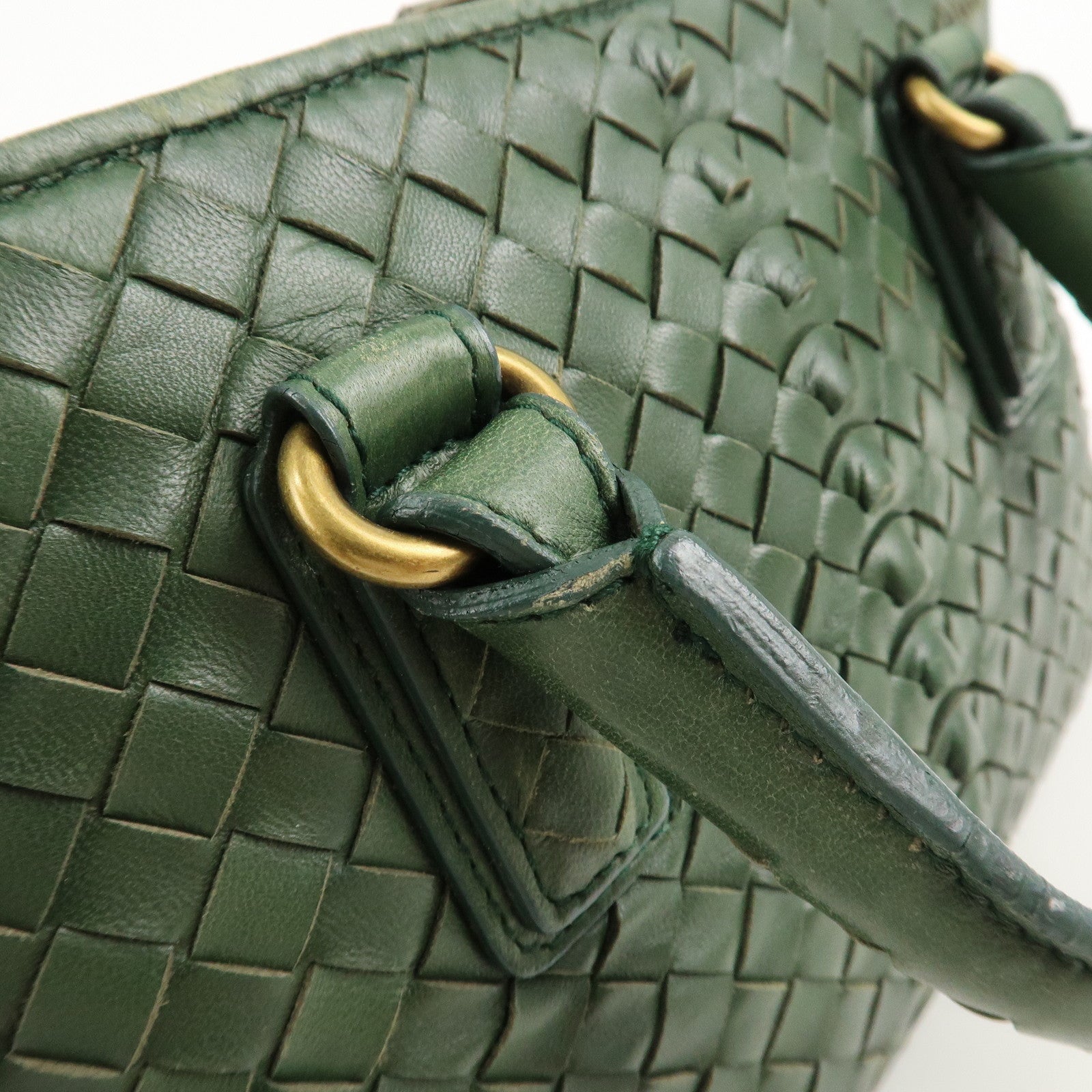 BOTTEGA VENETA Intrecciato Leather Hand Bag Green 192938