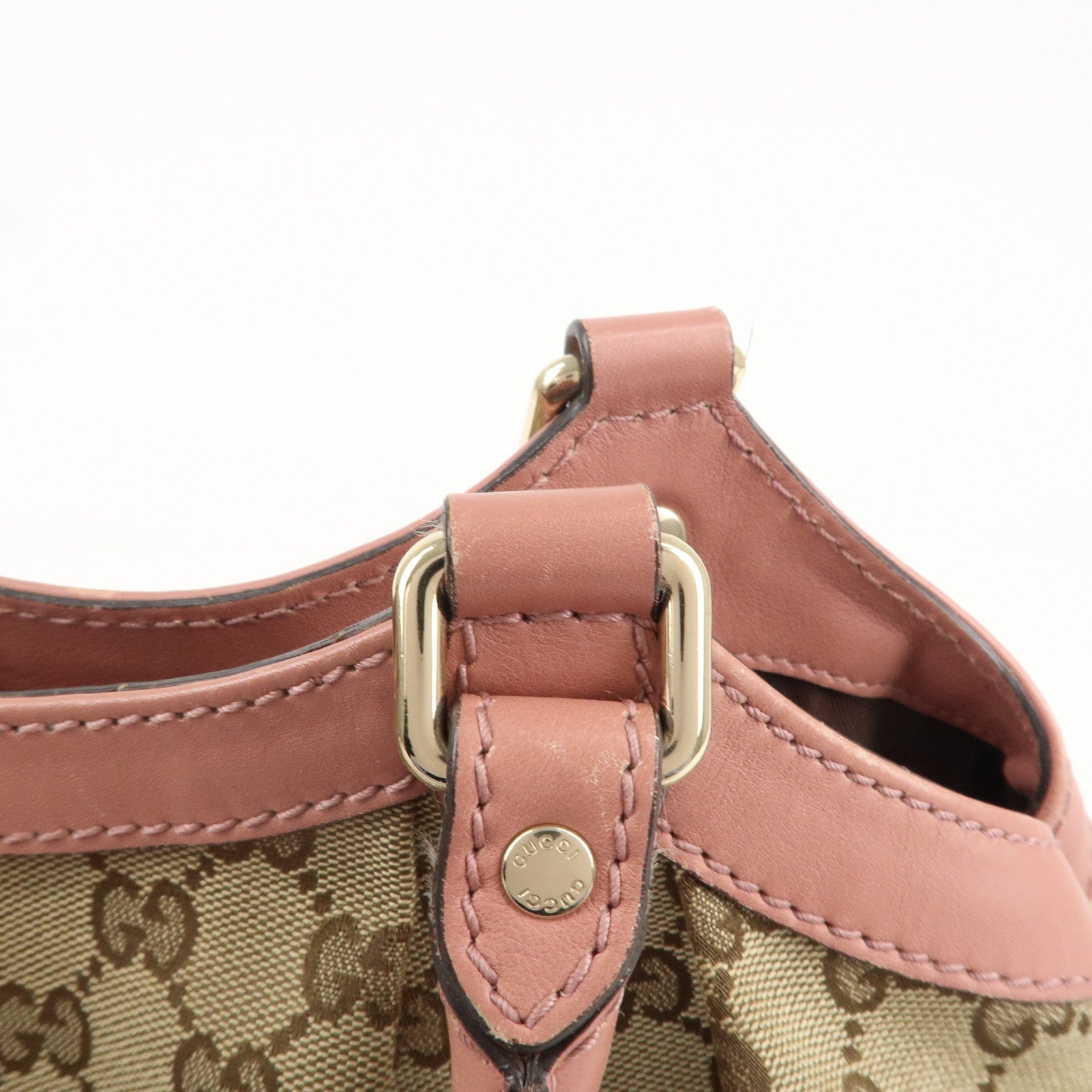 GUCCI Sukey GG Canvas Leather Hand Bag 211944 Beige Pink