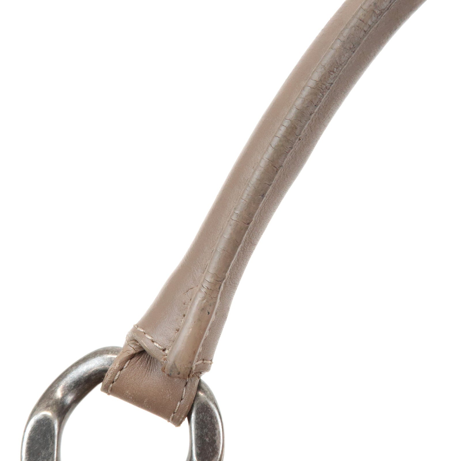 CHANEL COCO Mark Leather Boston Bag Brown Silver Hardware Used