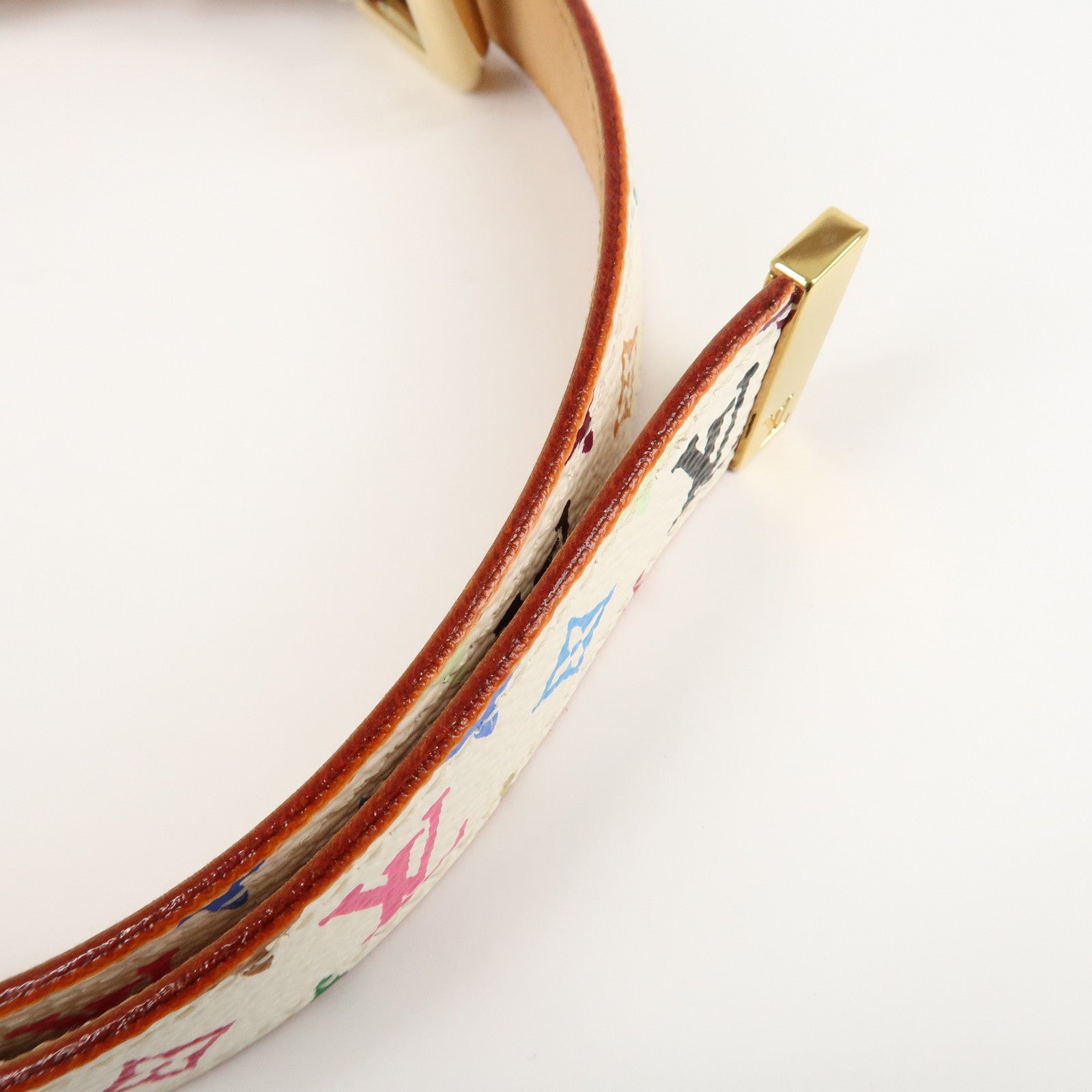 Louis Vuitton Monogram Multicolor Saint Tulle Belt Blanc 70/28 Used