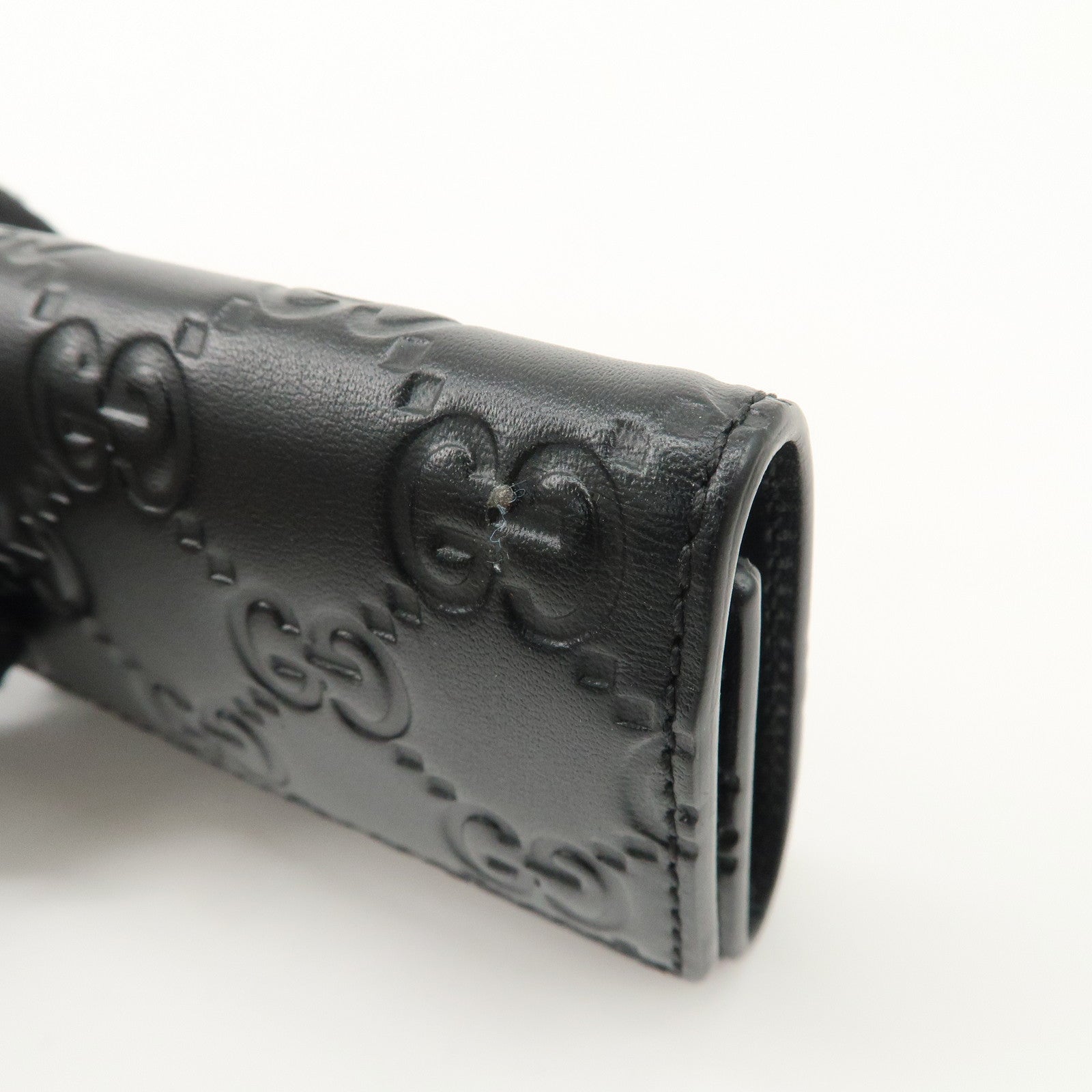 GUCCI Guccissima Leather 6 Rings Key Case Key Holder Black 779824 Used