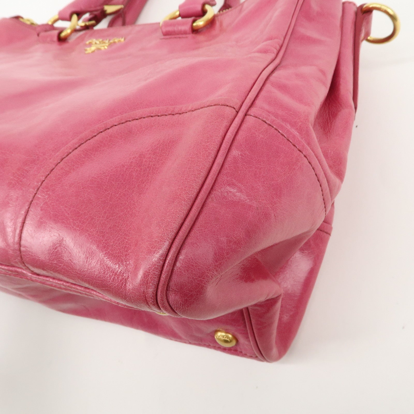 PRADA Leather 2Way Hand Bag Shoulder Bag Pink BN2324