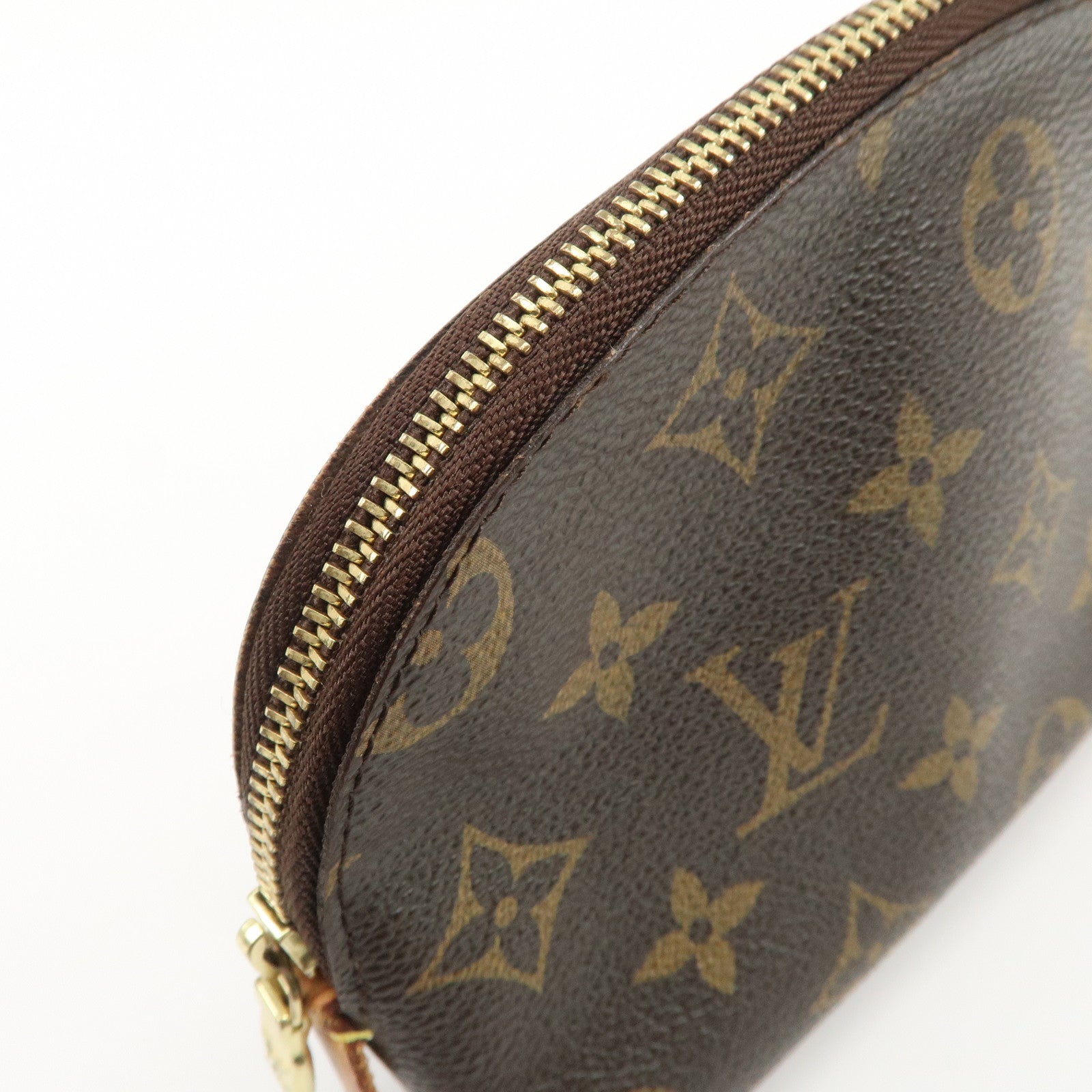 Louis Vuitton Monogram Pochette Cosmetic Pouch Brown M47515 Used