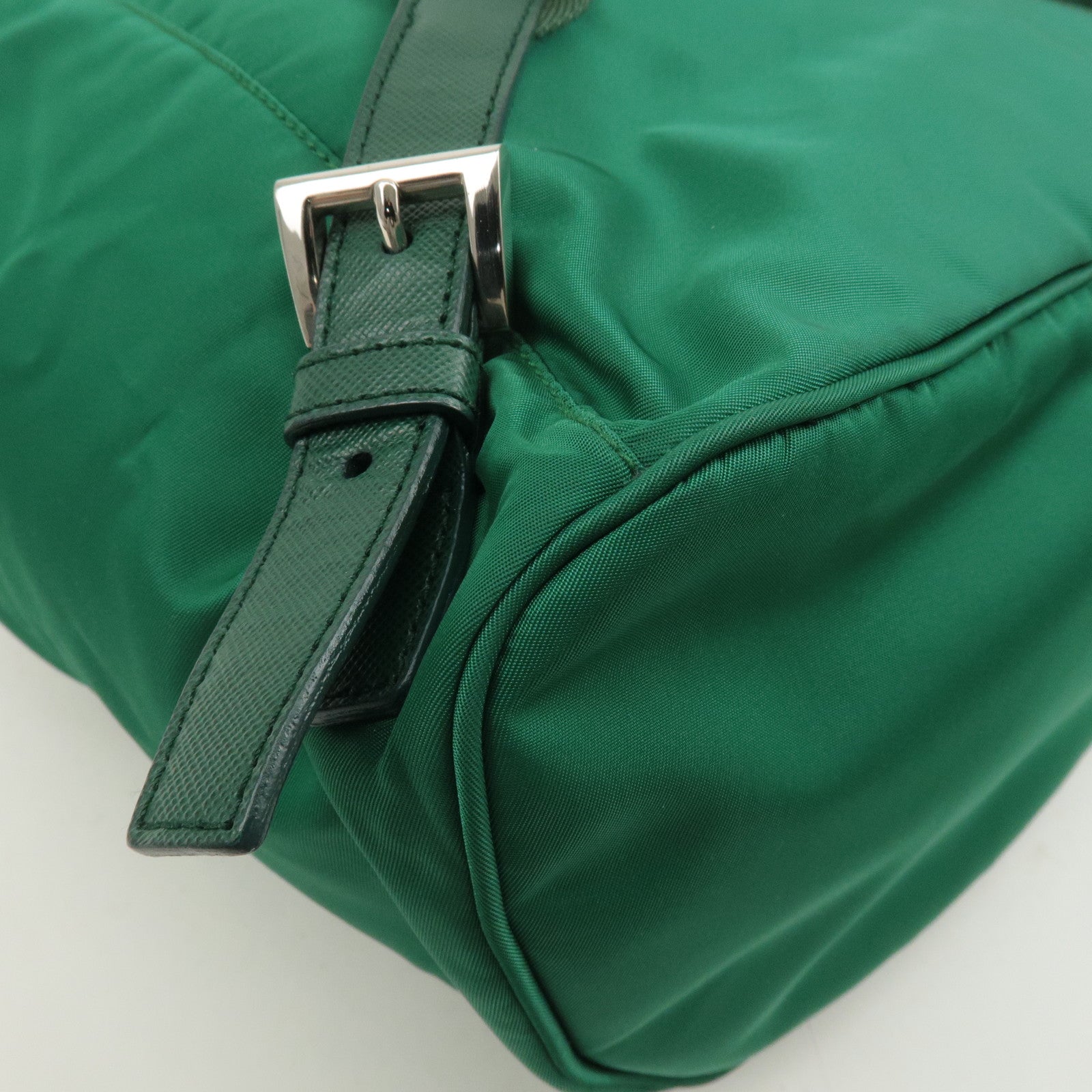 PRADA Nylon Leather Backpack Ruck Sack Green 1BZ032