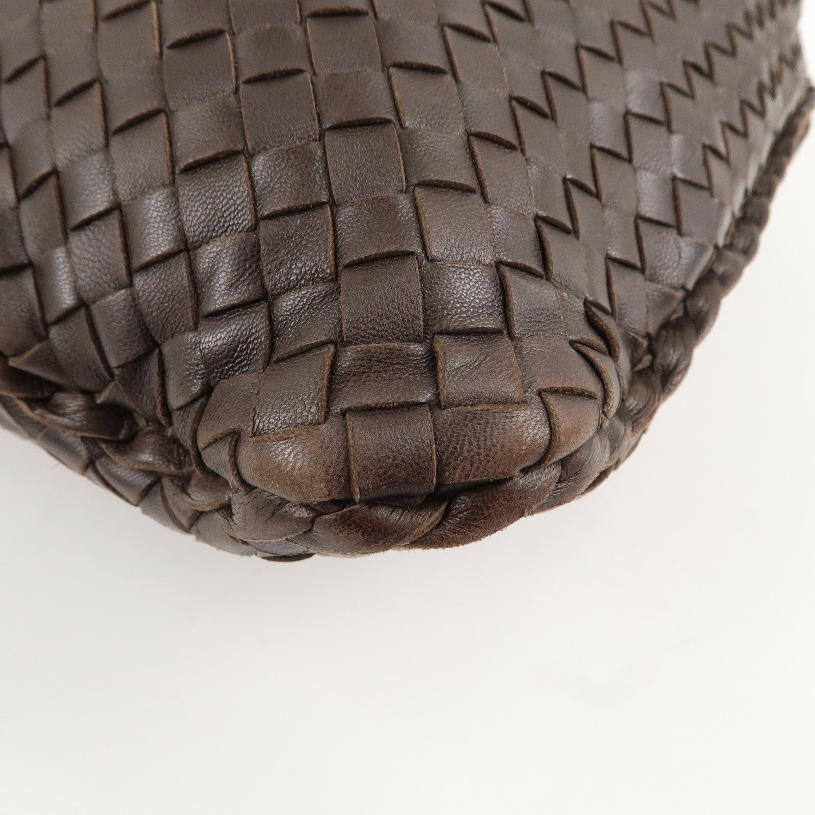 BOTTEGA VENETA Intrecciato Hobo Leather Shoulder Bag Brown 115654