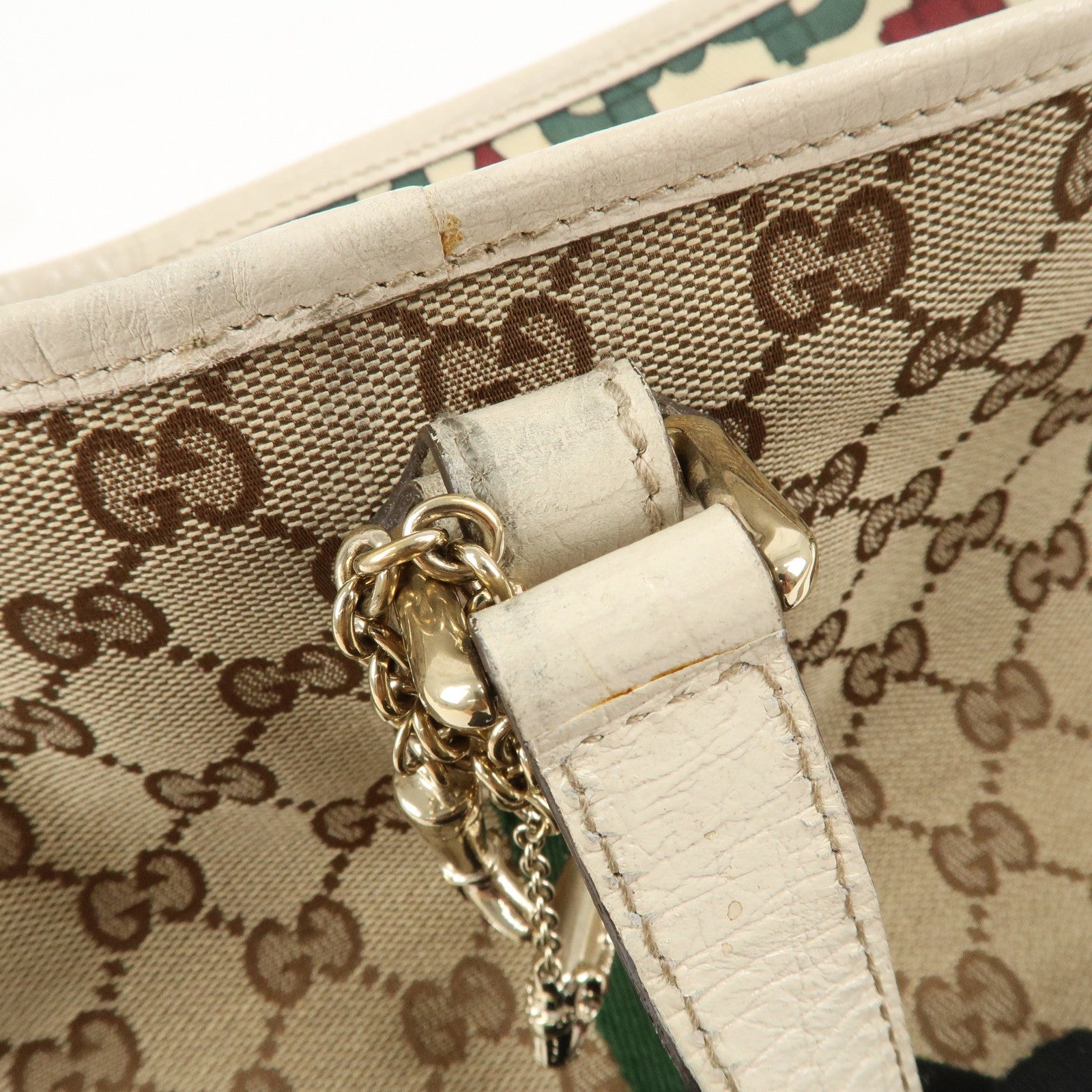 GUCCI GG Canvas Leather Hand Bag Mini Tote Beige Ivory 139261