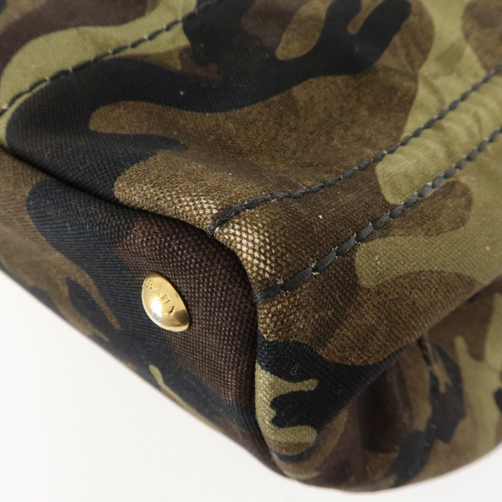 PRADA Logo Canapa Canvas Large Tote Bag Camouflage BN2020