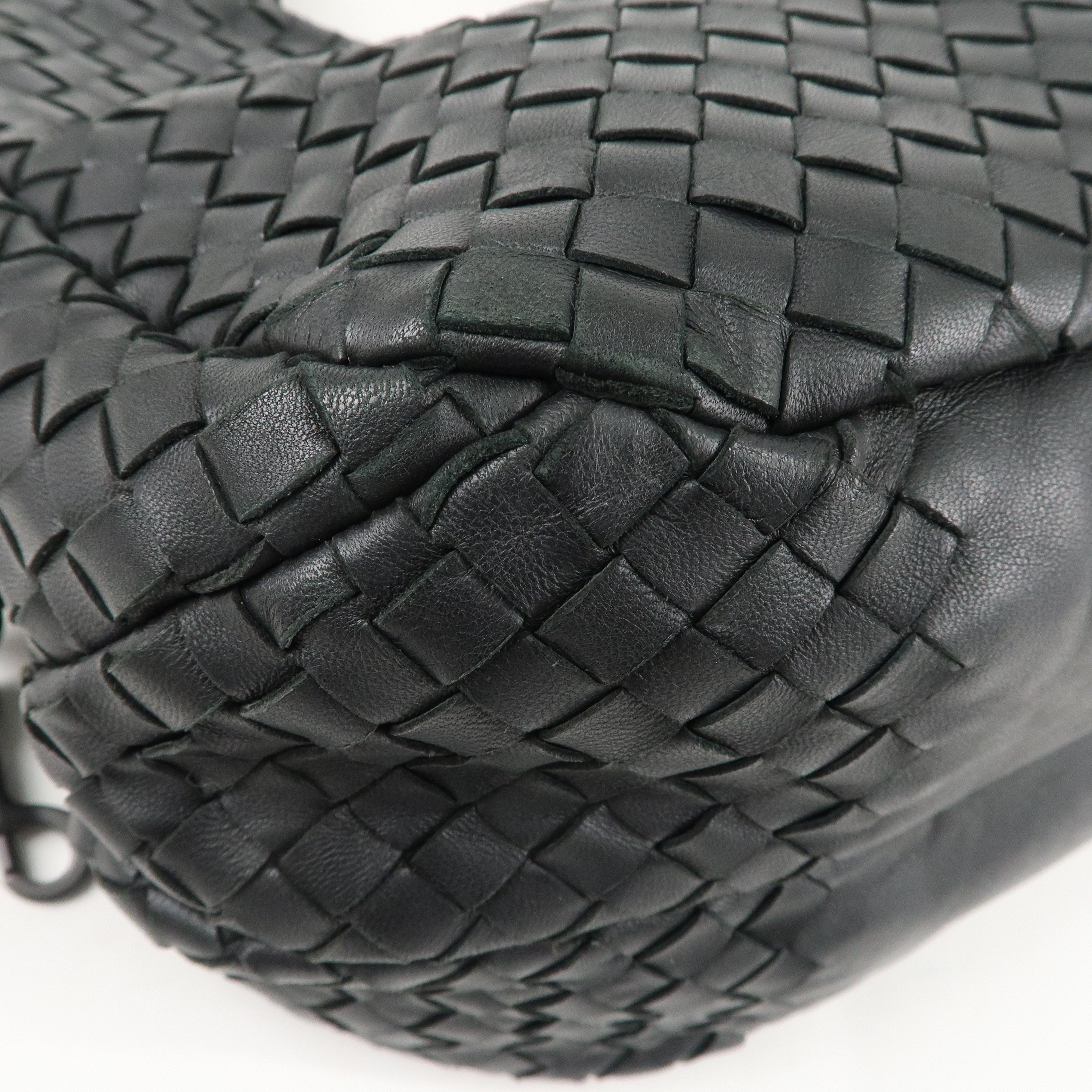 BOTTEGA VENETA Intrecciato Campana Shoulder Bag Black