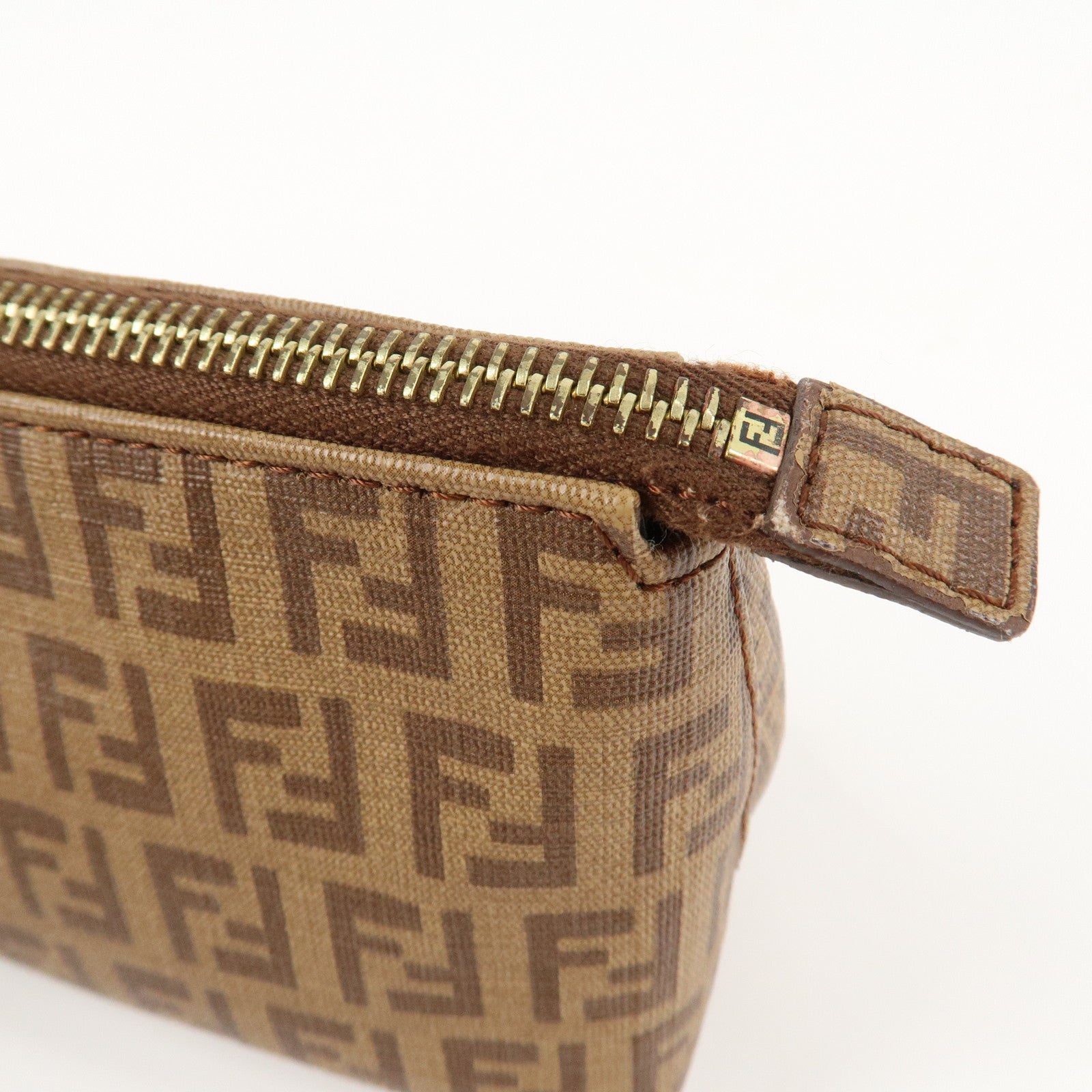 FENDI Zucchino PVC Pouch Brown 7N0074