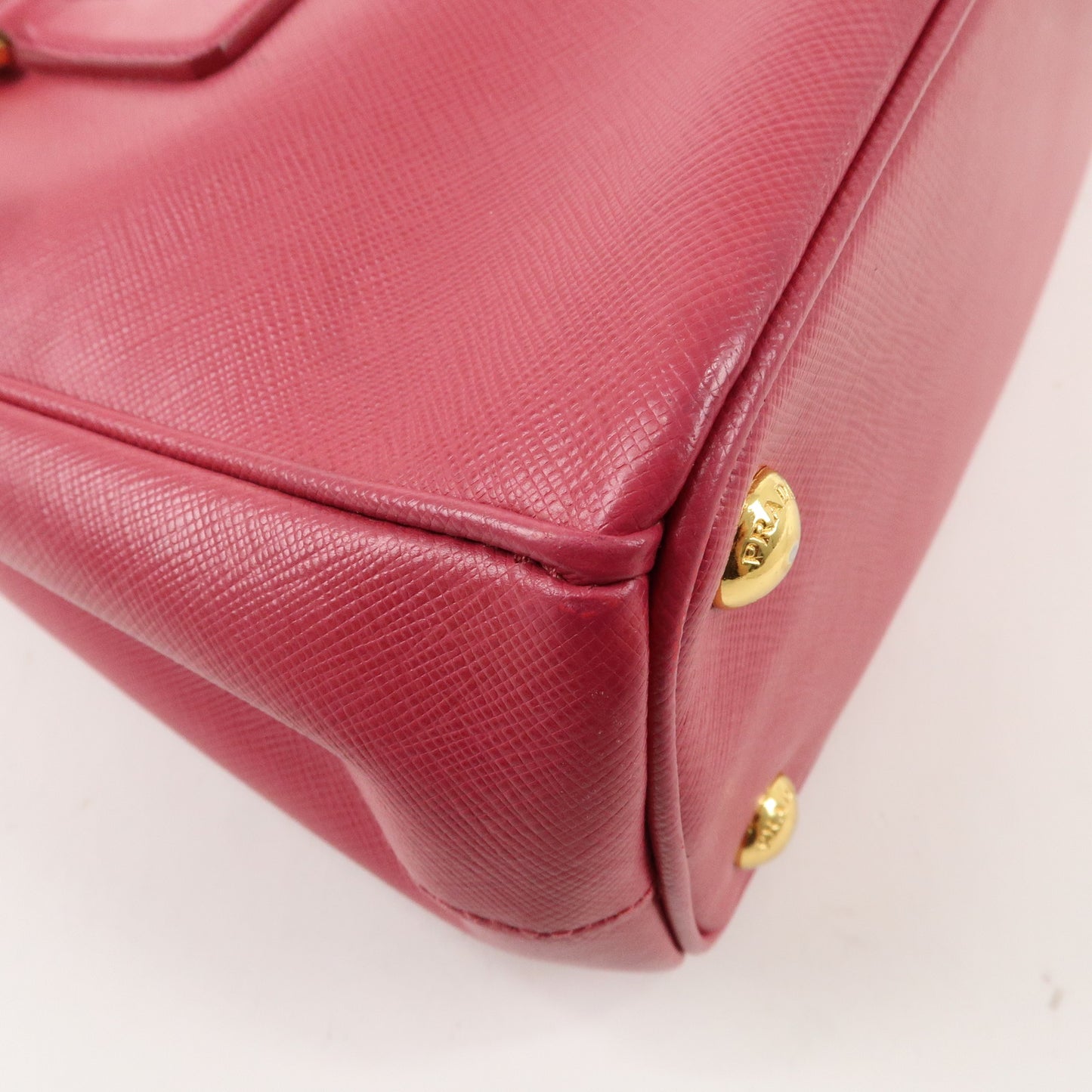 PRADA Logo Saffiano Leather 2WAY Bag Hand Bag Shoulder Bag Pink