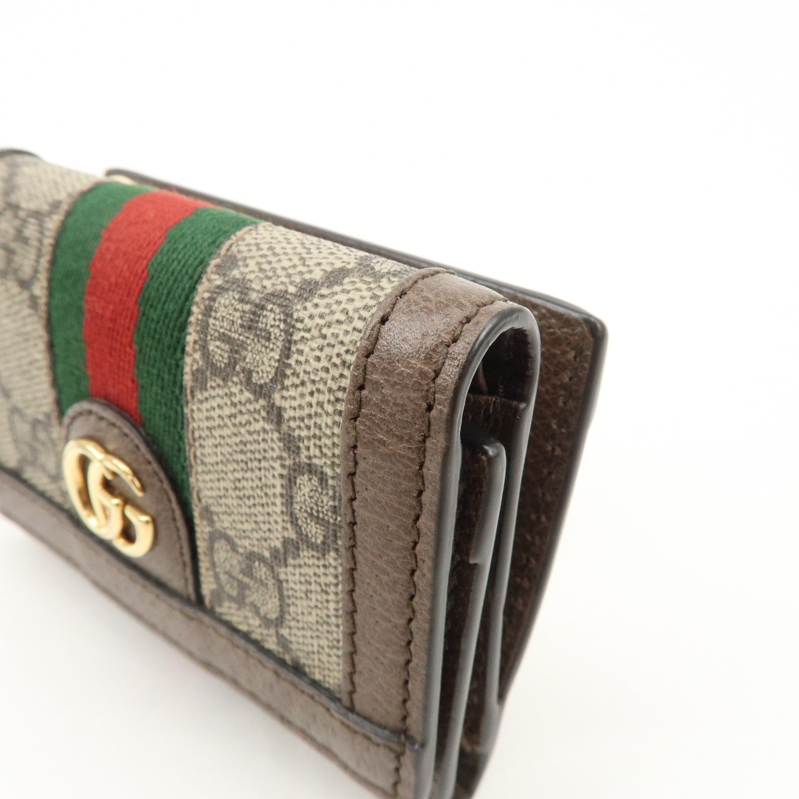 GUCCI Ophidia GG Supreme Leather Tri-Fold Compact Wallet 644334