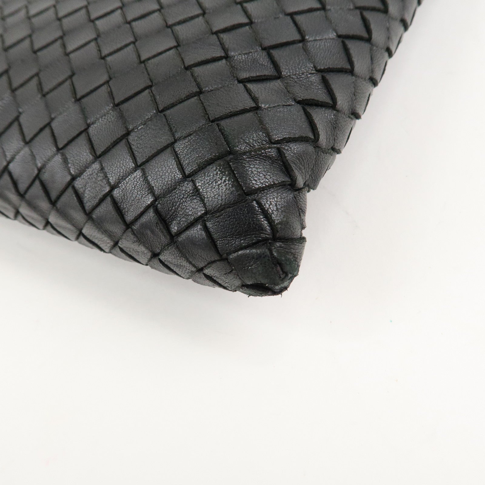 BOTTEGA VENETA Intrecciato Leather Clutch Bag Black