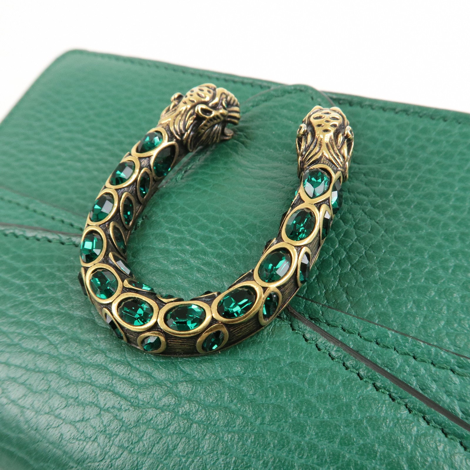 GUCCI Dionysus Leather Chain Shoulder Bag Green 476432 Used