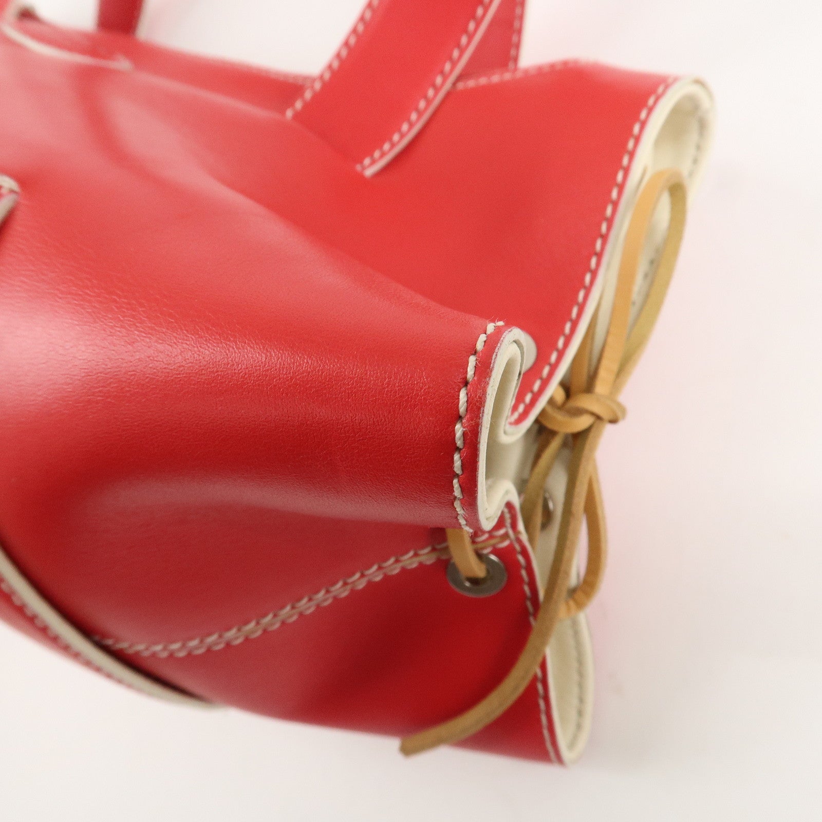 TOD'S Leather Hand Bag Shoulder Bag Red Used