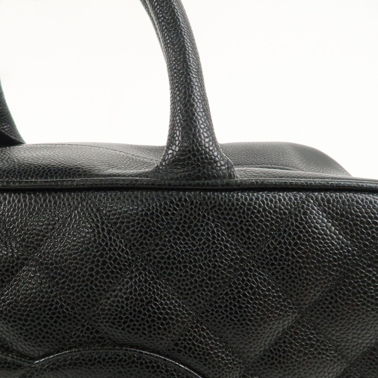 CHANEL Matelasse Caviar Skin Boston Bag Hand Bag Black A20997