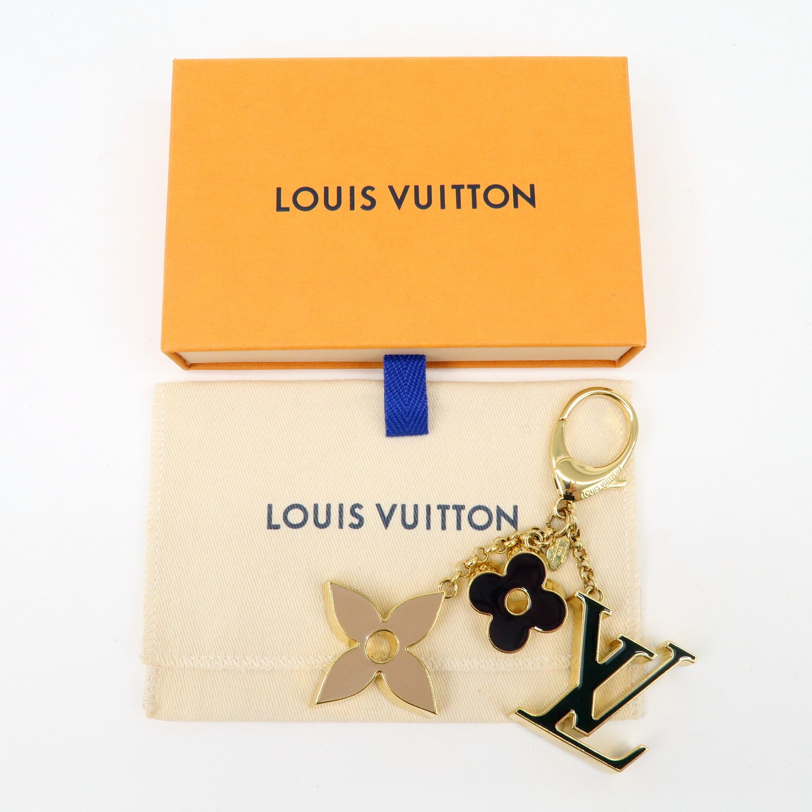 Louis-Vuitton-Fleur-de-Monogram-LV-Logo-Bag-Charm-Gold-M67119