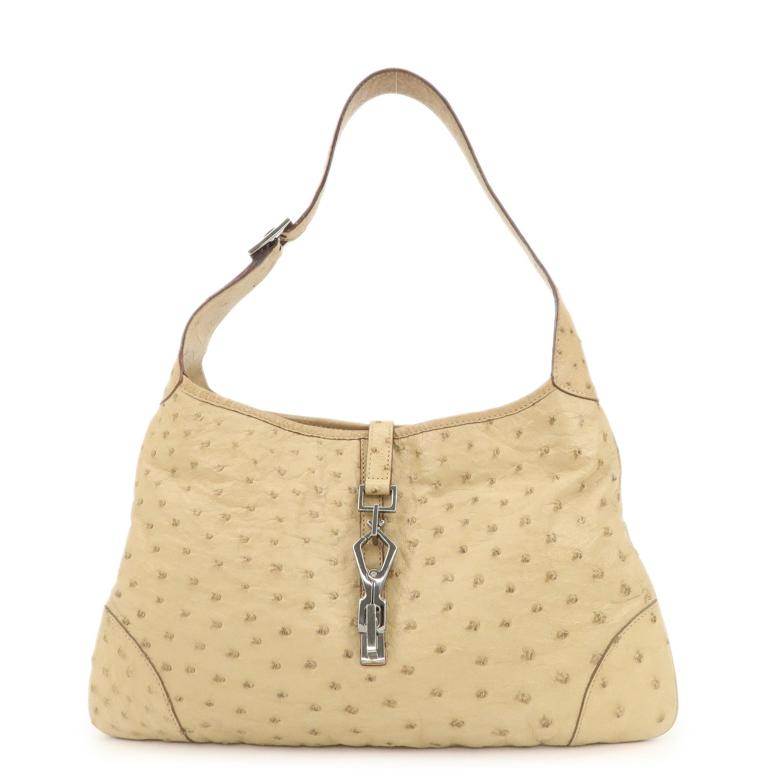 GUCCI Kandensky Leather Shoulder Bag Hand Bag Beige 001・4057