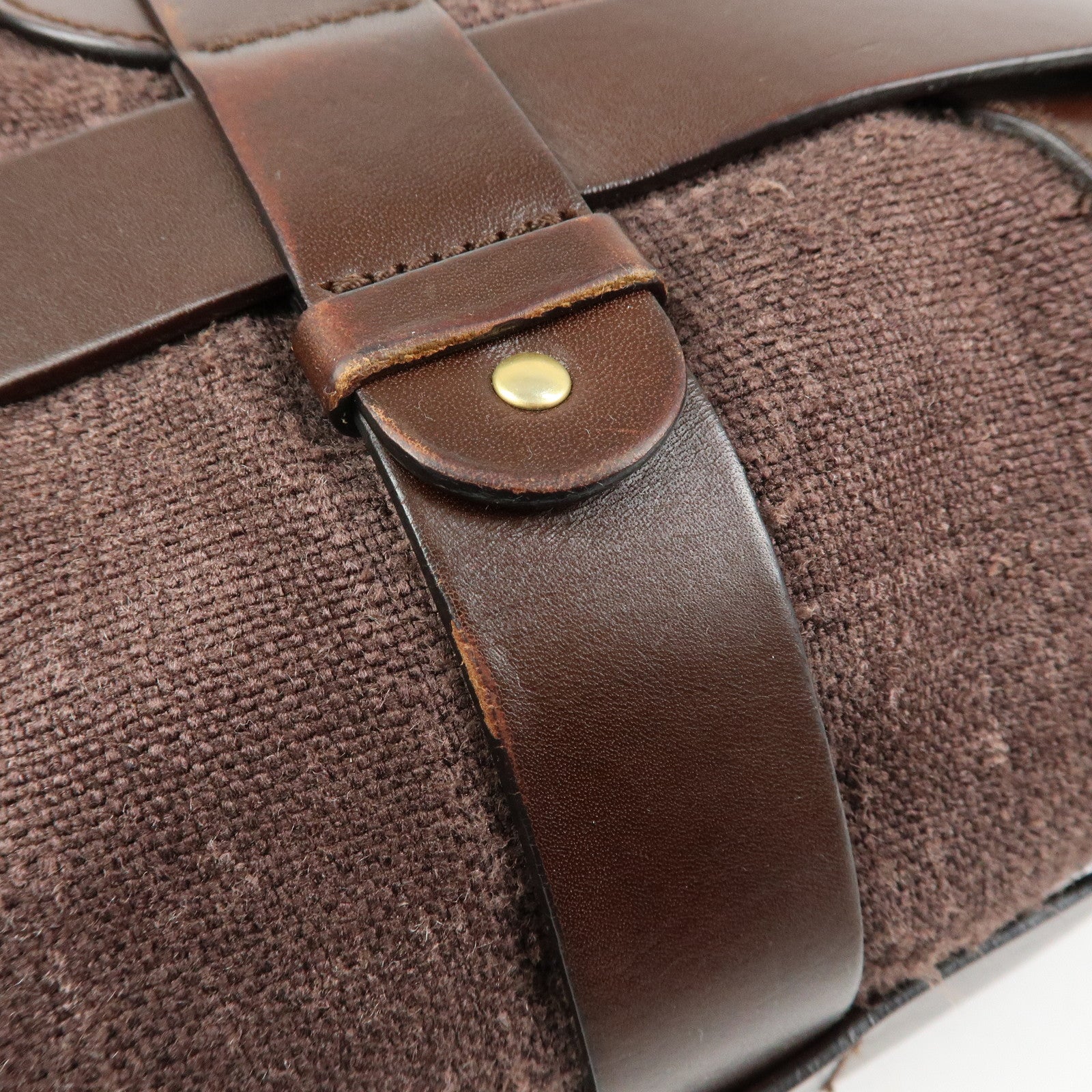 Chloe Kerala Canvas Leather Boston Bag Hand Bag Brown