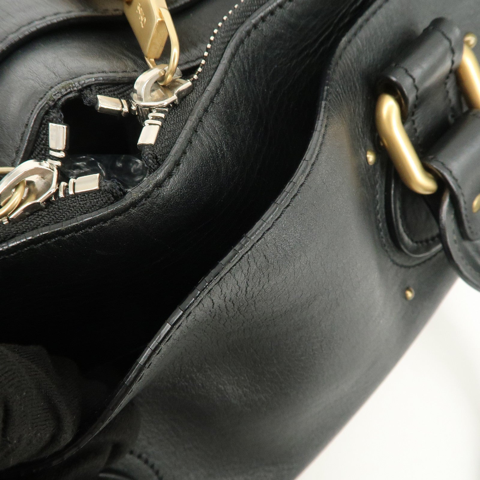 Chloe Paddington Leather Hand Bag Shoulder Bag Black