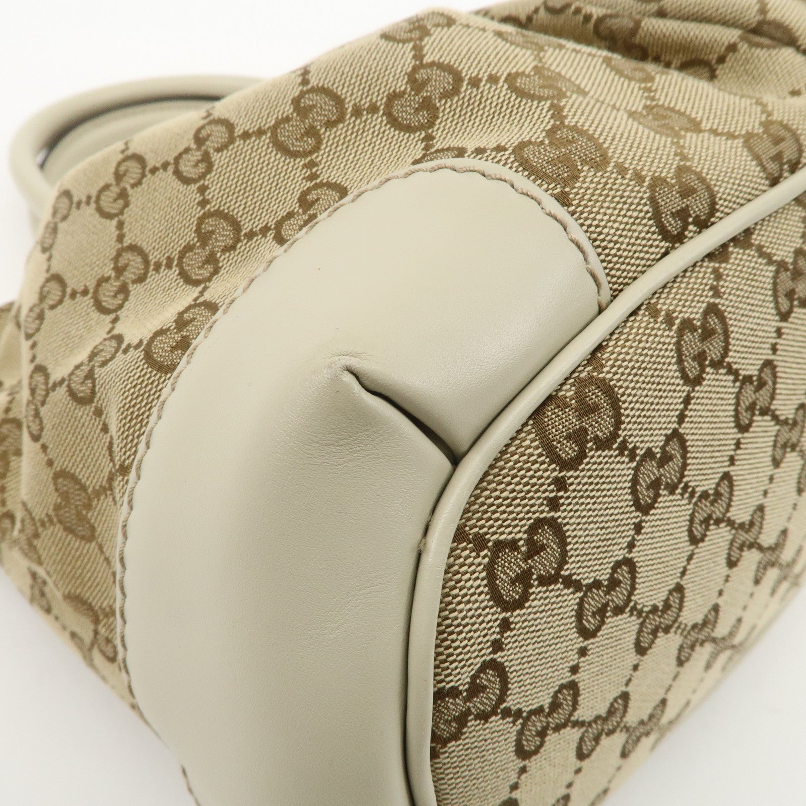 GUCCI Sukey GG Canvas Leather 2Way Bag Hand Bag Beige Ivory