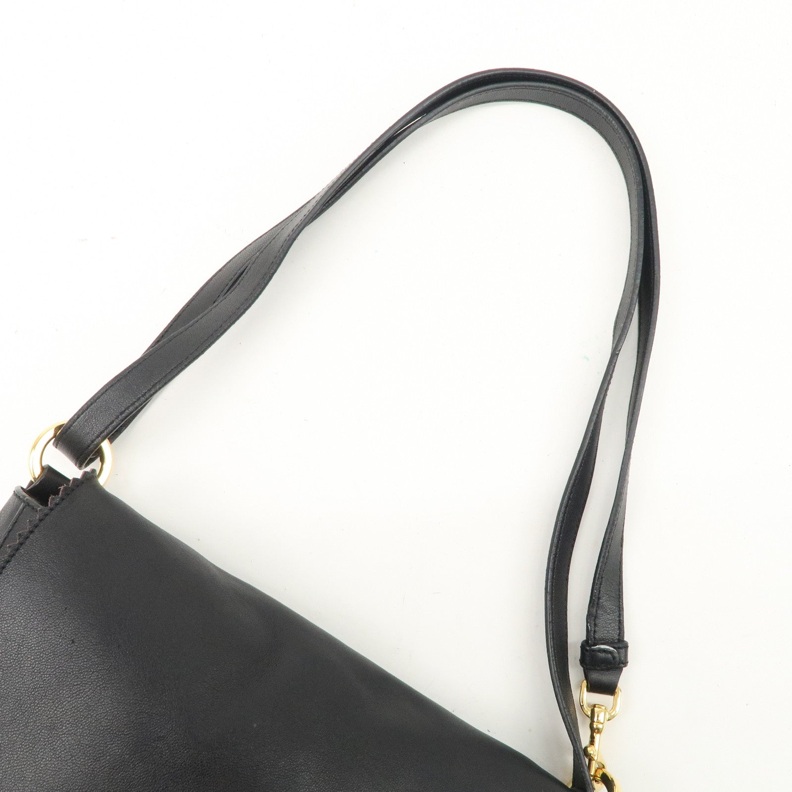 LOEWE Anagram Leather Tassel 2Way Shoulder Bag  Black 315.82.E29 Used
