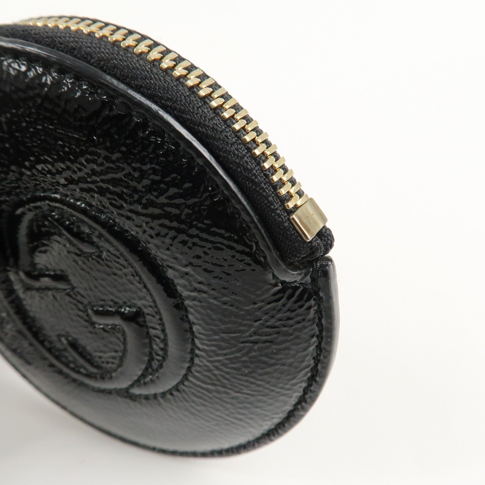 GUCCI SOHO Patent Leather Coin Purse Black 337946