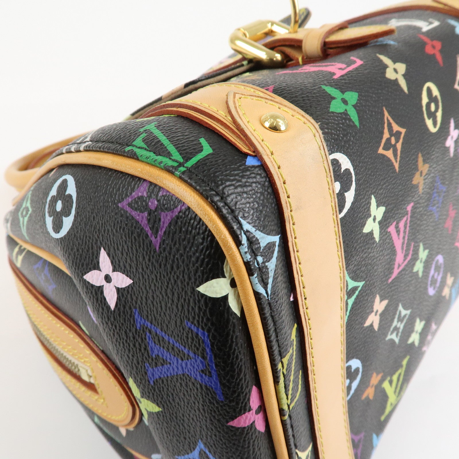 Louis Vuitton Monogram Multicolor Priscilla Hand Bag Noir M40097 Used