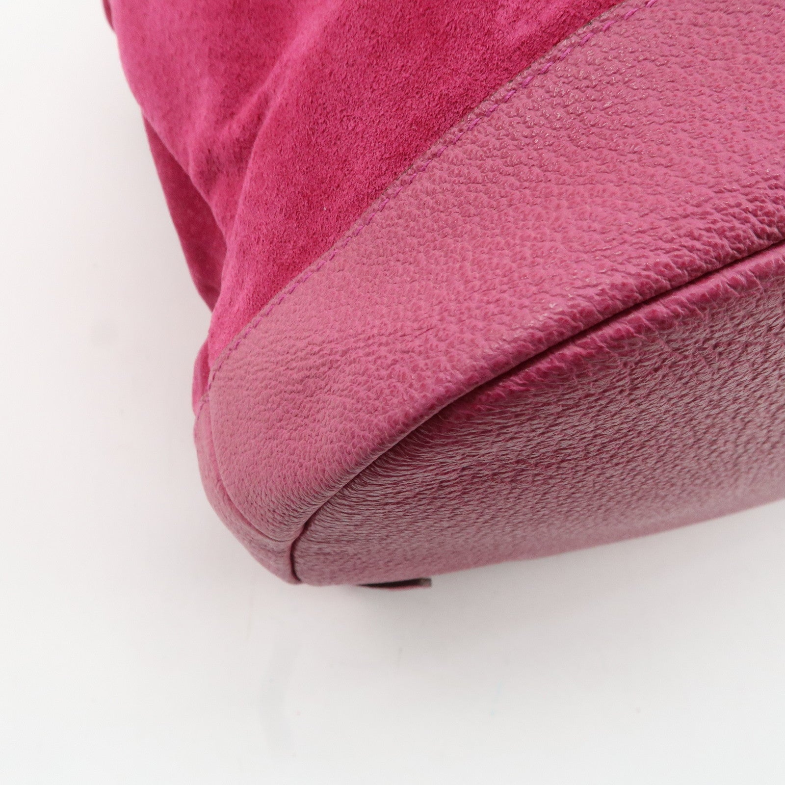 GUCCI Bamboo Suede Leather Back Pack Pink 003.2855.0043 Used