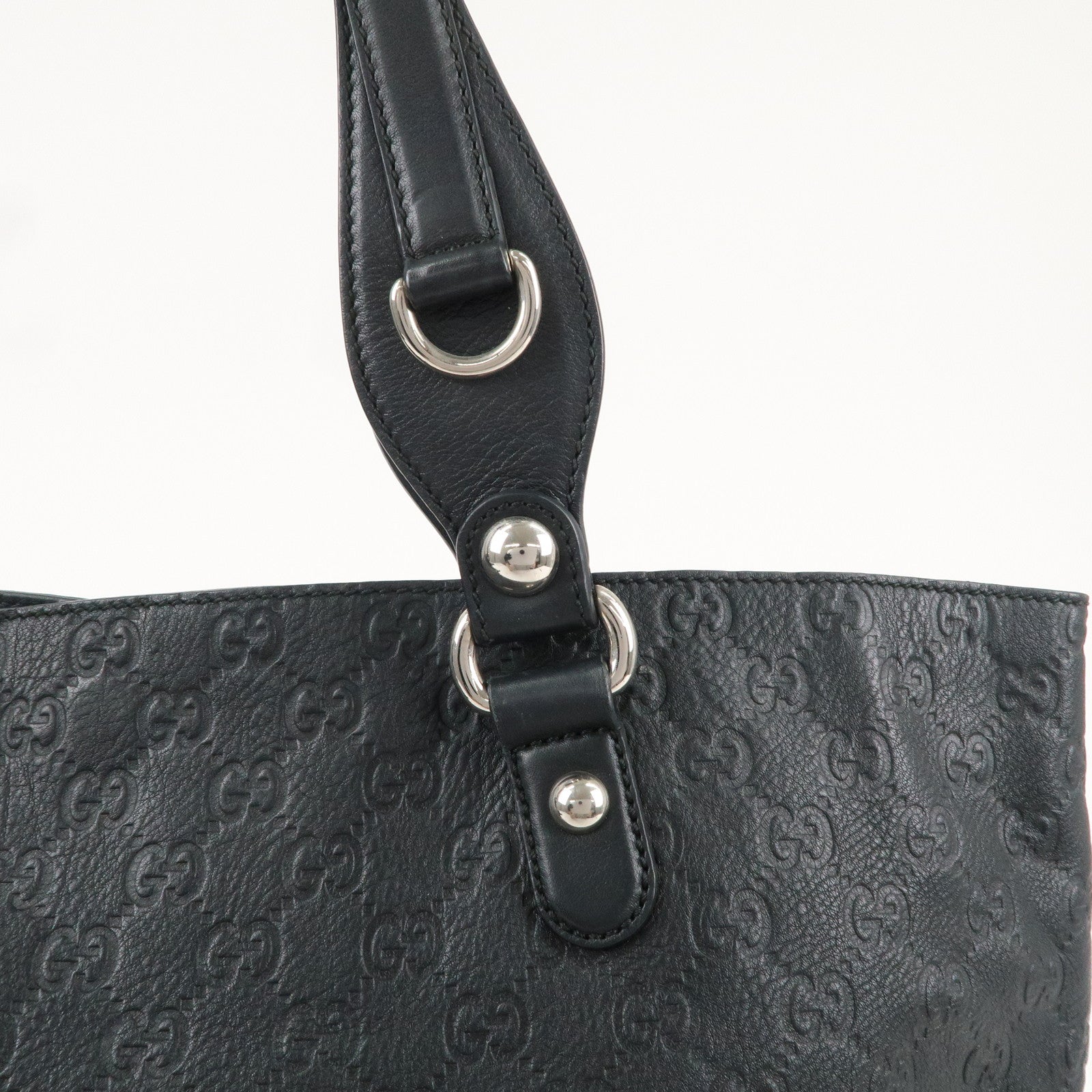 GUCCI Guccissima Leather Horsebit Tote Bag Black 229852