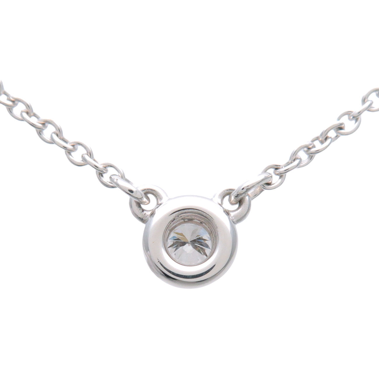 Tiffany & Co By The Yard 1P Diamond Necklace SV925 Silver