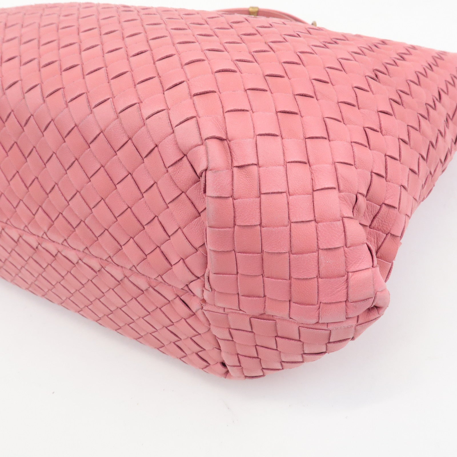 BOTTEGA VENETA Intrecciato Leather Tote Bag Pink 162197