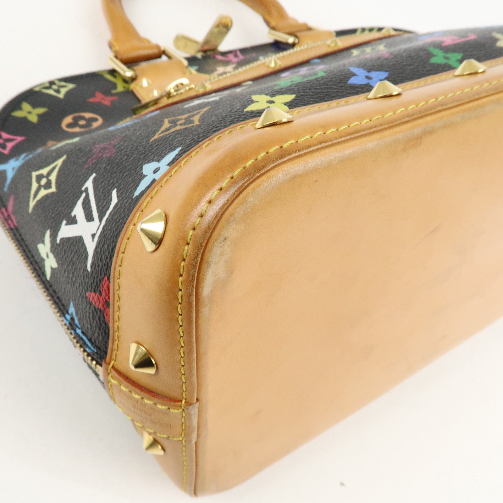 Louis Vuitton Monogram Multicolor Alma Hand Bag Noir M92646