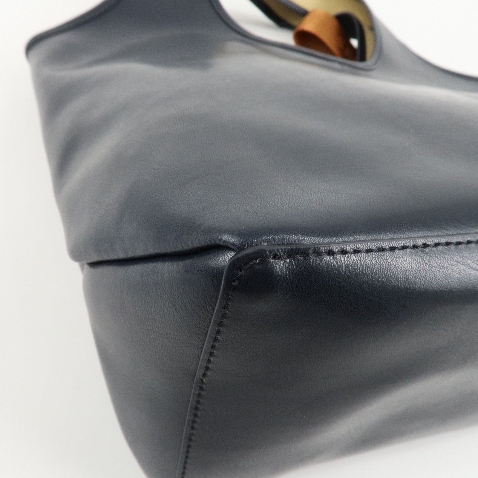 Chloe See By Chloe Leather Shoulder Bag Hand Bag Navy Used