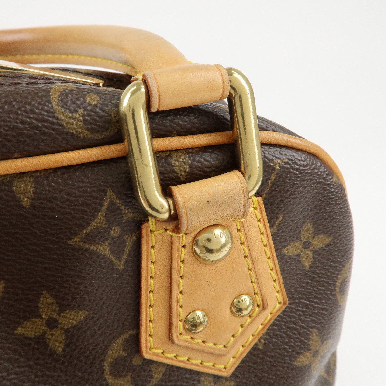 Louis Vuitton Monogram Manhattan PM Hand Bag Brown M40026