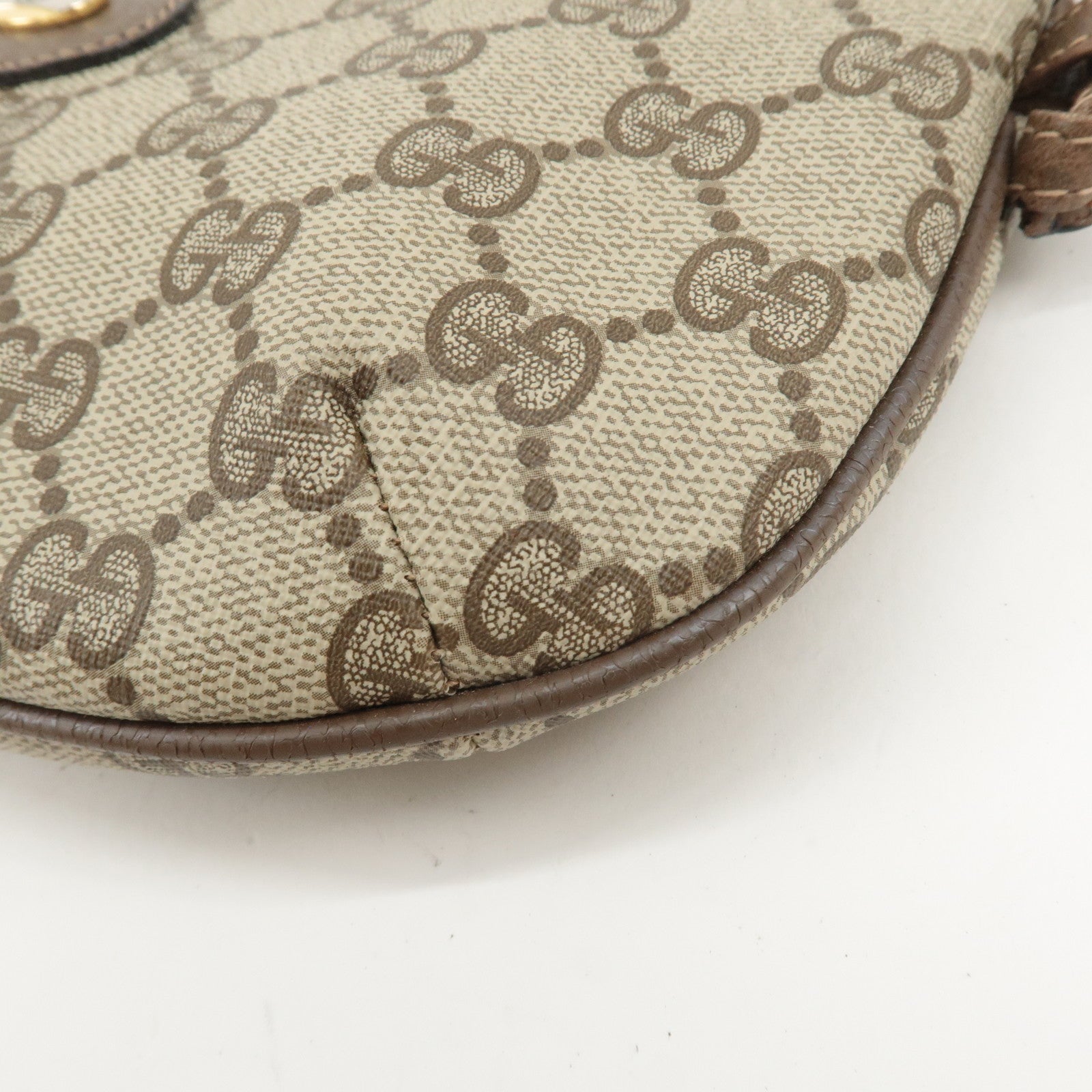 GUCCI Old Gucci GG Plus Leather Shoulder Bag Beige 904.02.020