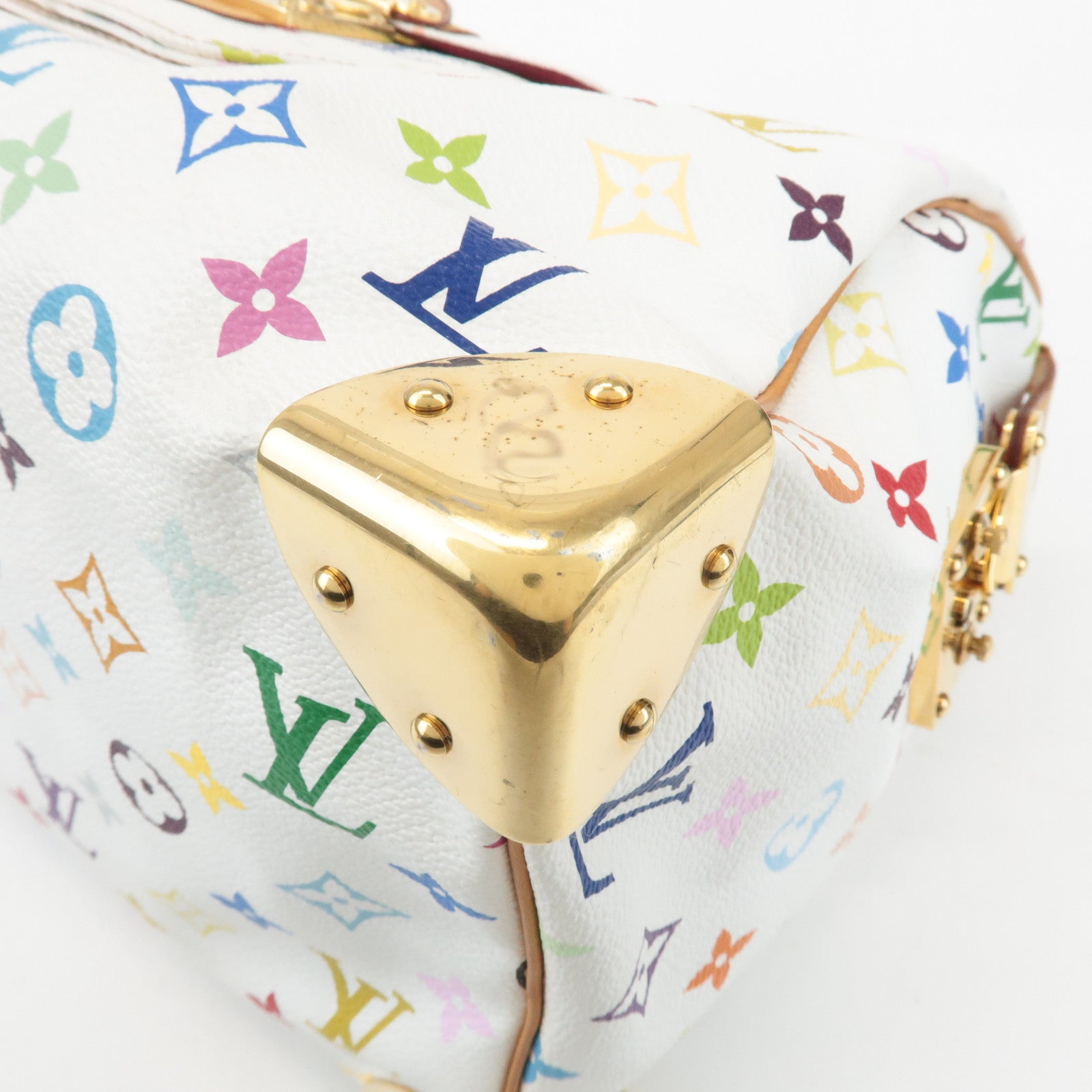 Louis Vuitton Monogram Multicolor Speedy 30 Hand Bag Blanc M92642 Used