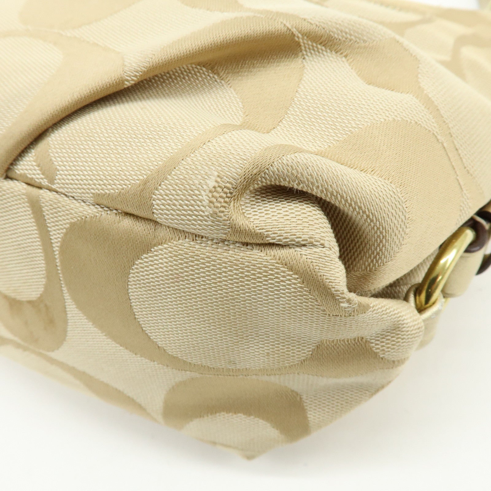 COACH Signature Set of 2 Canvas Leather Shoulder Bag Brown Beige