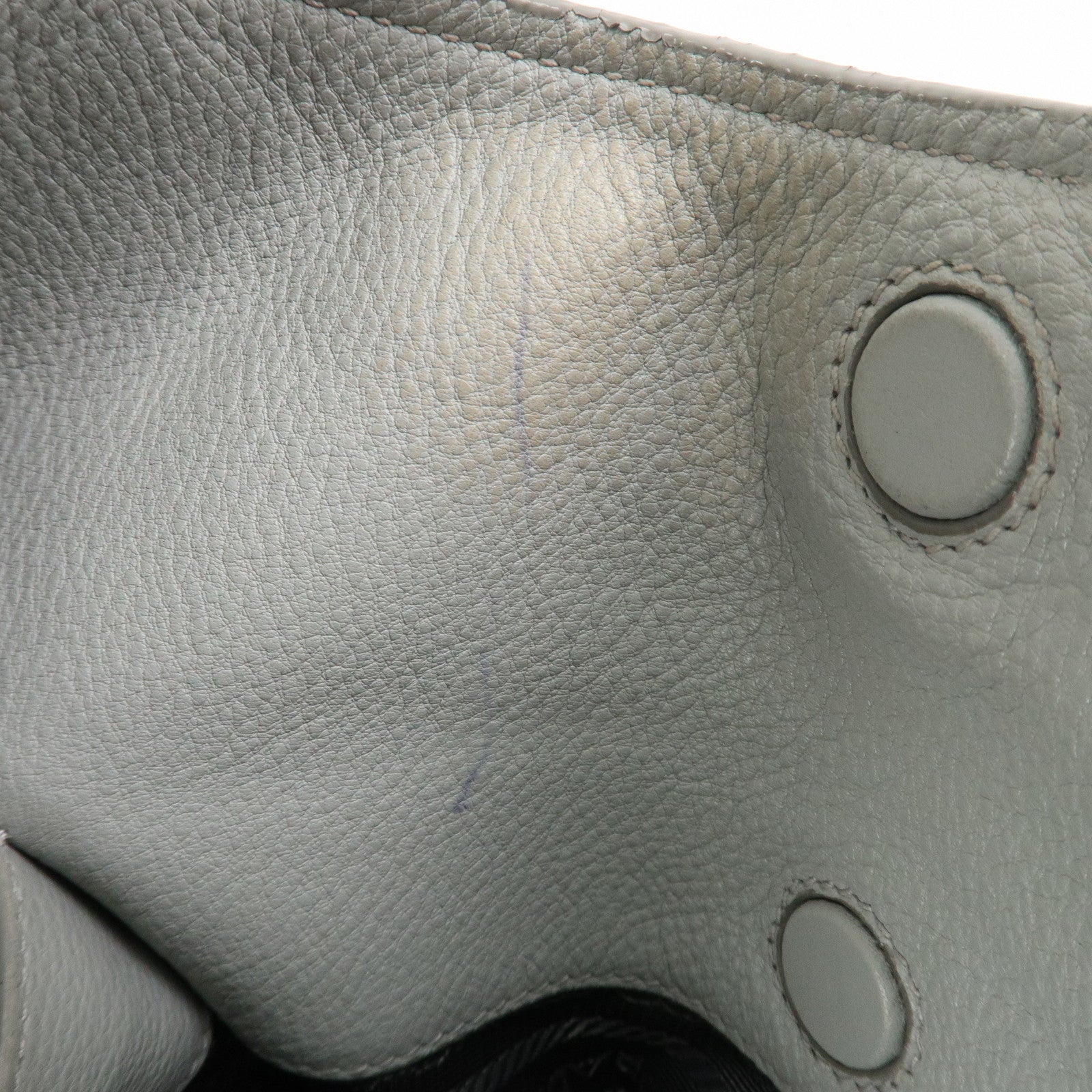 PRADA Logo Leather Shoulder Bag Hand Bag Gray 1BC013