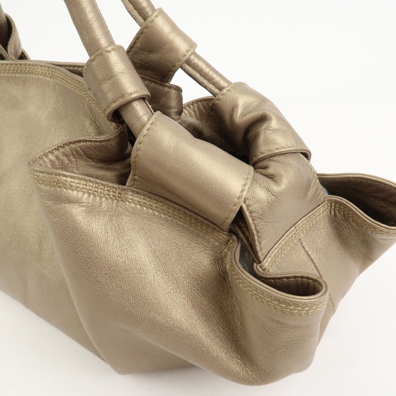LOEWE Anagram Logo Nappa Aire Nappa Leather Hand Bag Gold