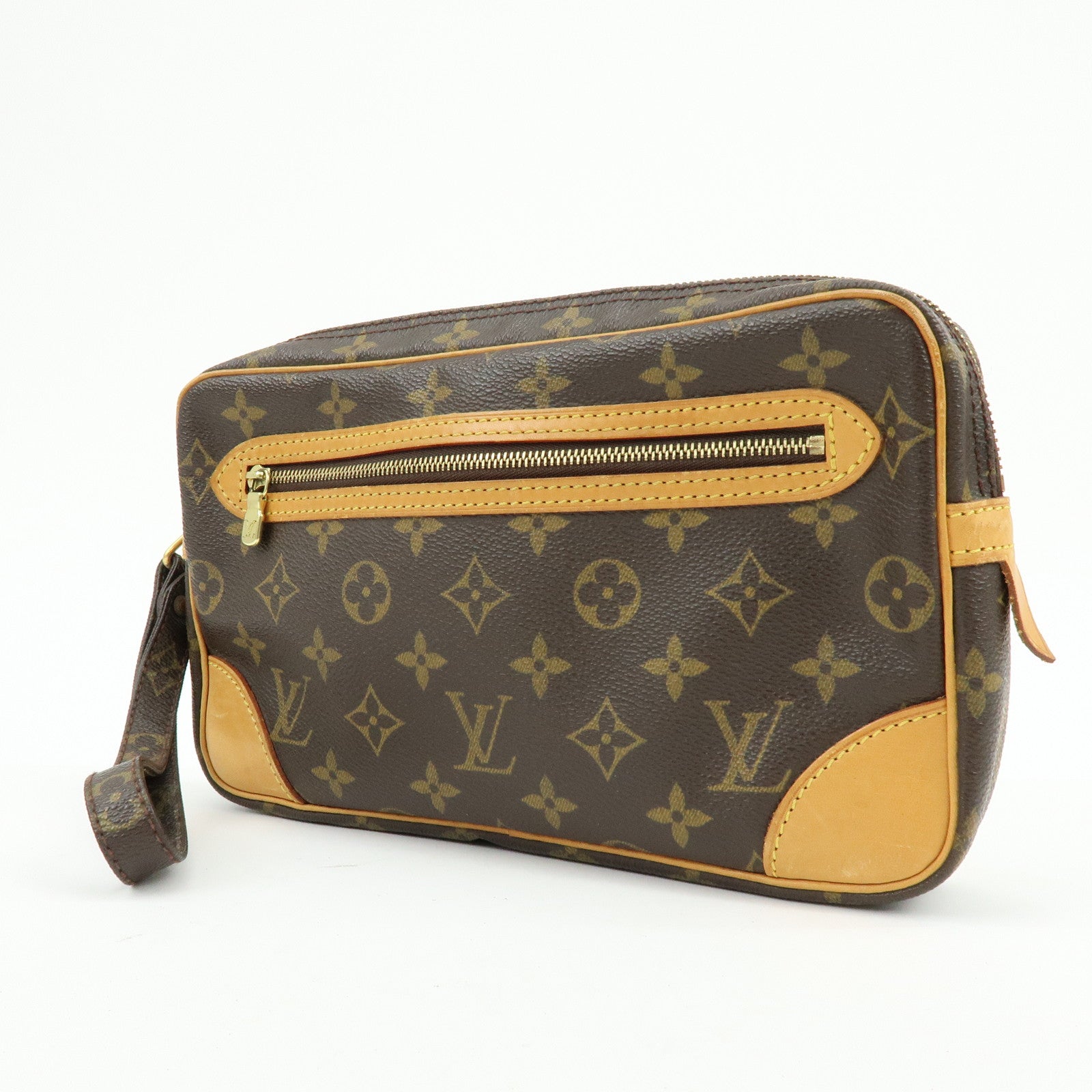 Louis Vuitton Monogram Marly Dragonne GM Clutch Bag Brown M51825